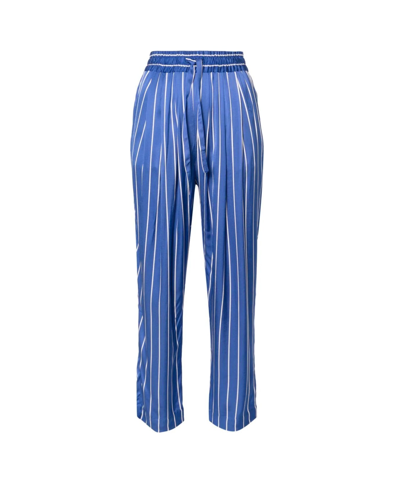 SEMICOUTURE Keza Trouser - Misty Blue Stripes ボトムス