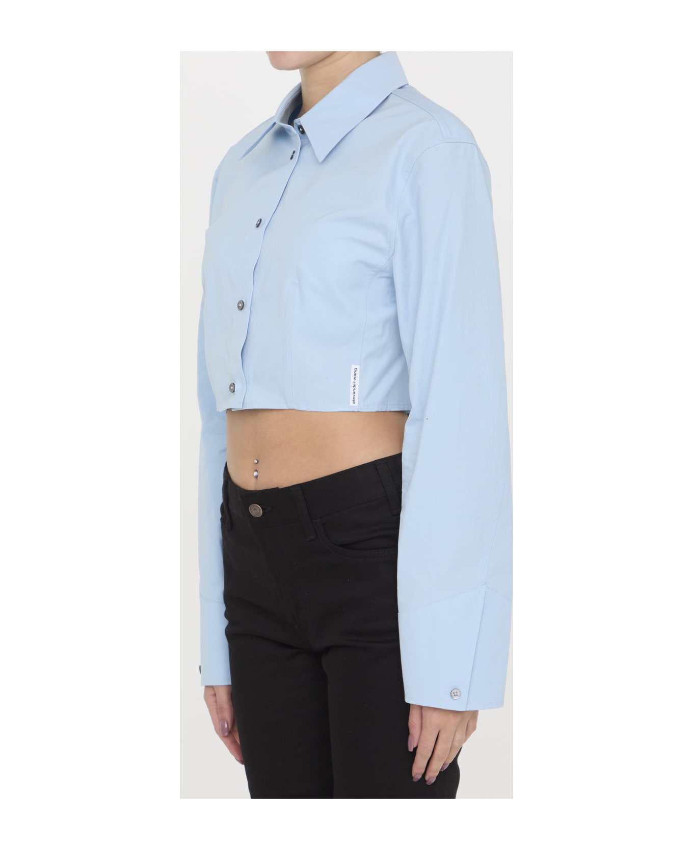 Alexander Wang Cropped Structured Shirt - LIGHT BLUE