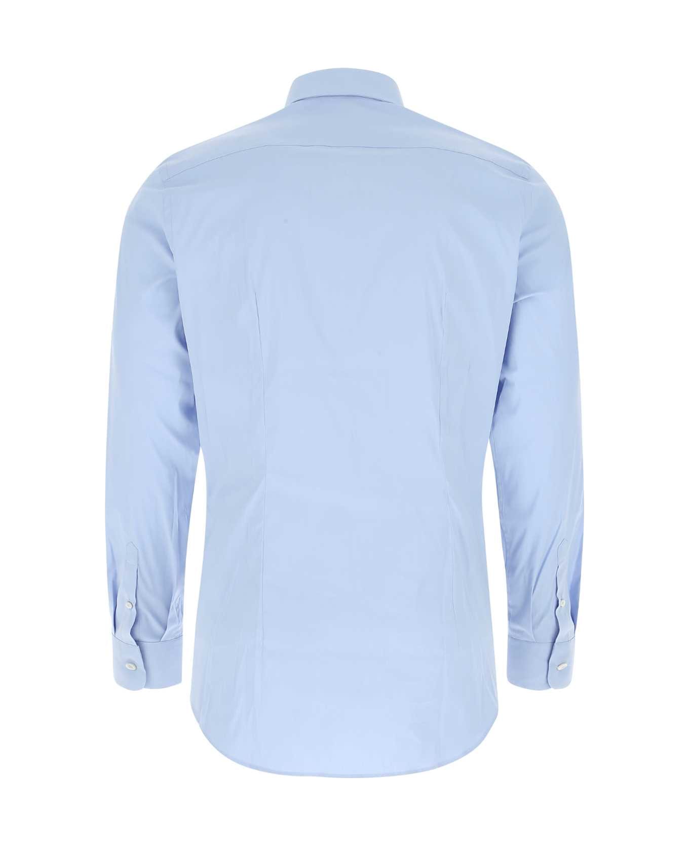 Prada Pastel Light Blue Stretch Poplin Shirt - F0012
