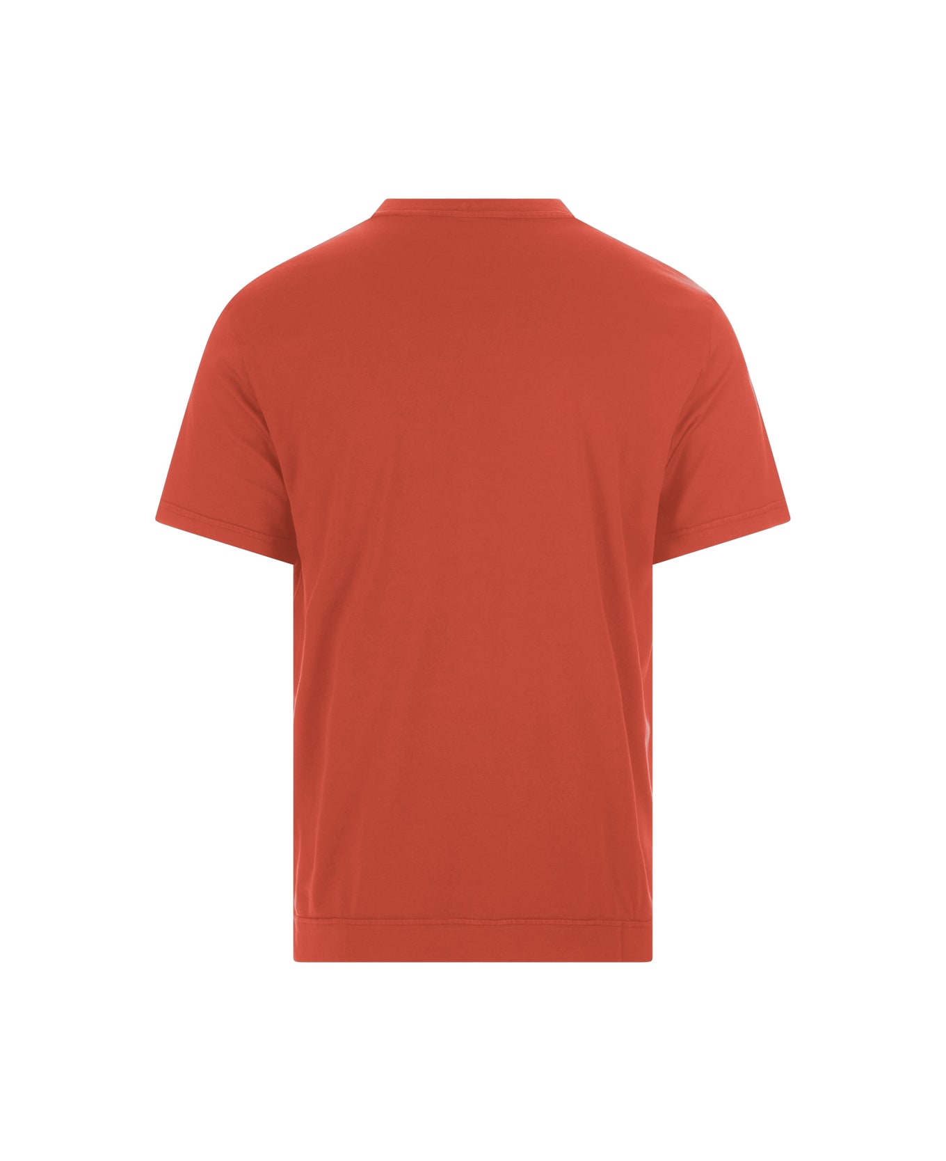 Fedeli Basic T-shirt In Orange Organic Cotton - Orange