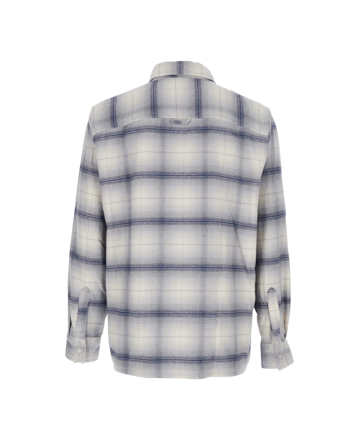 Won Hundred Grey Shirt With Classic Collar And All-over Check Motif In Cotton Man - Grey