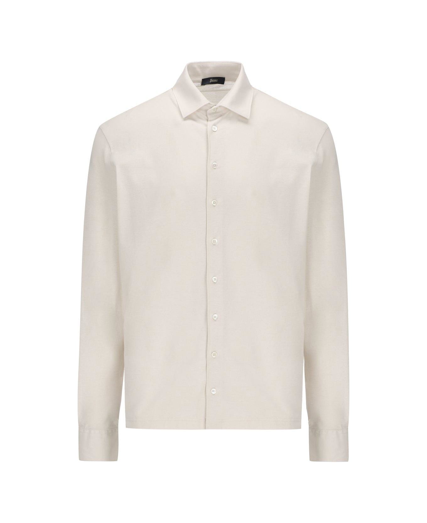 Herno Buttoned Long Sleeved Shirt - Ice