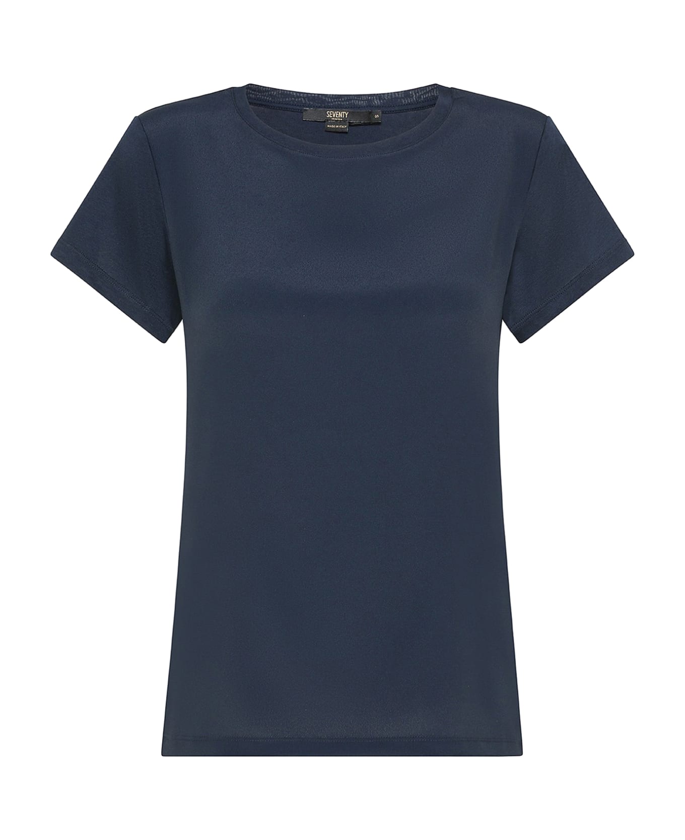 Seventy Blue Jersey And Silk T-shirt - Blu