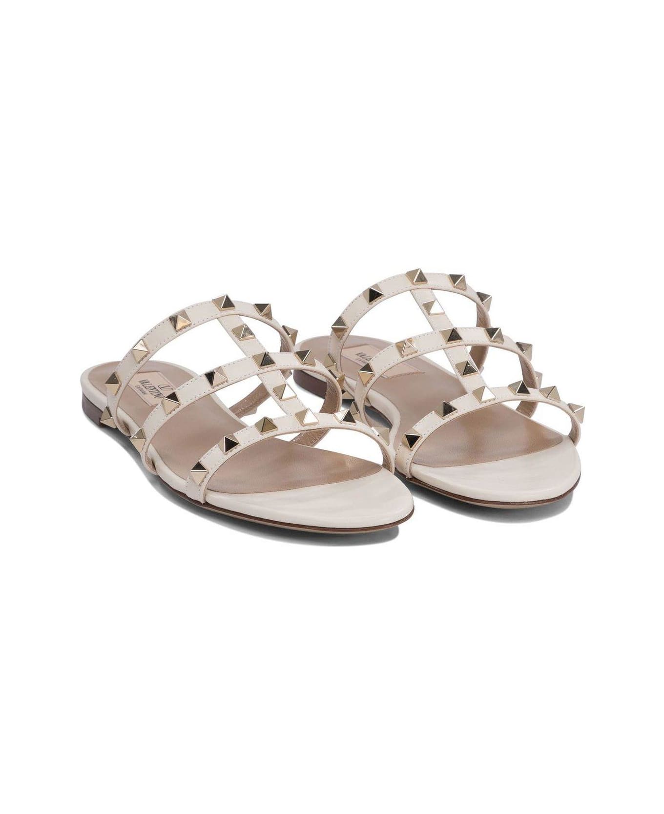 Valentino Garavani Garavani Rockstud Slip-on Flat Sandals - Ivory
