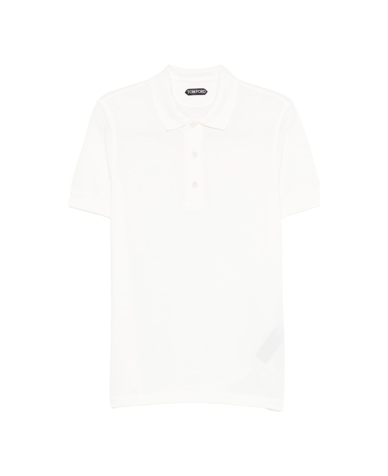 Tom Ford Cotton Blend Polo Shirt - White