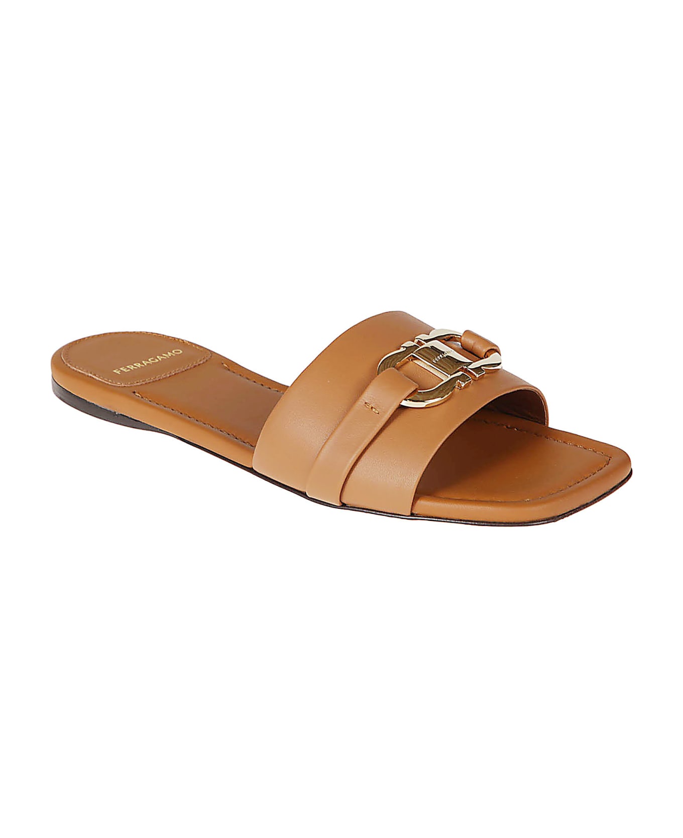 Ferragamo Leah Flat Sandals - Cuoio サンダル