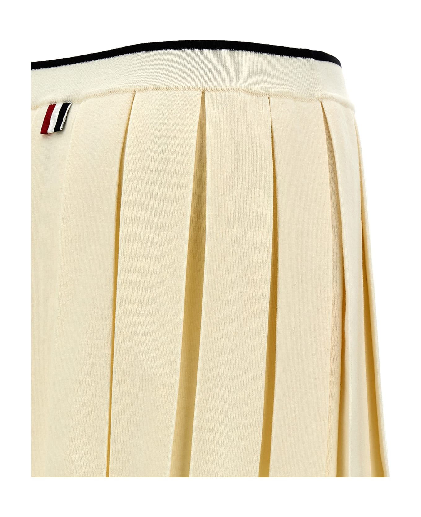 Thom Browne Knitted Pleated Skirt - White