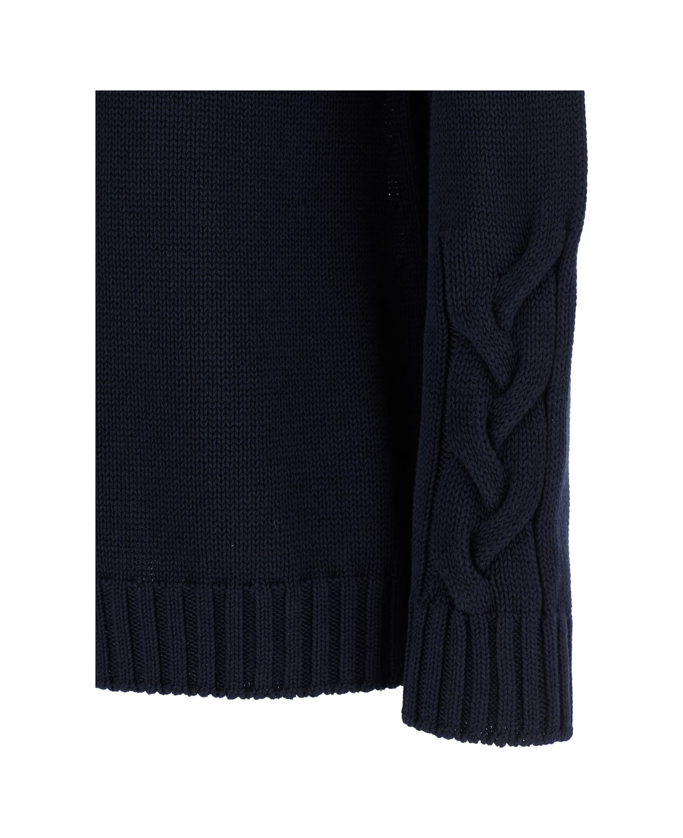 
S Max Mara 
harald
 Blue Cable-knit Sweater With U Neckline In Cotton Woman - Blu