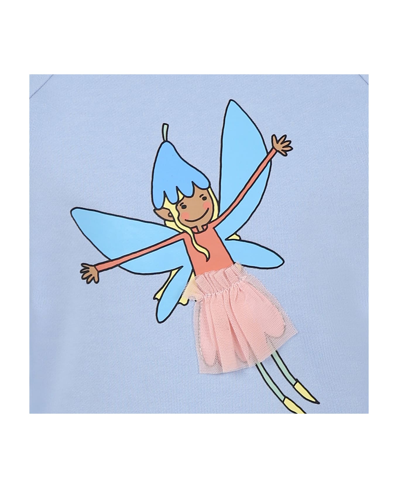 Stella McCartney Kids Light Blue Sweatshirt For Girl With Fairy - Light Blue