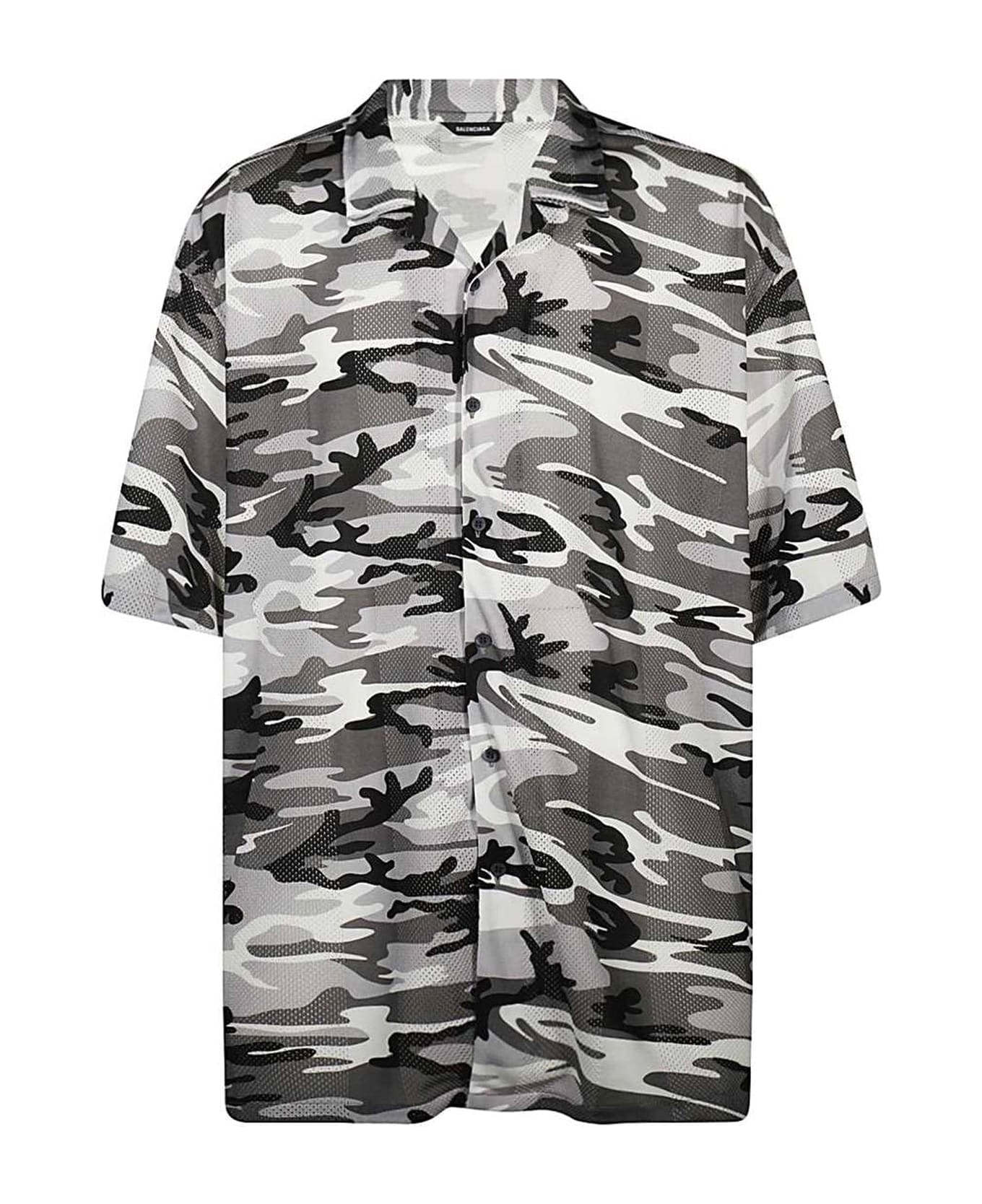 Balenciaga Camouflage Print Shirt - Gray