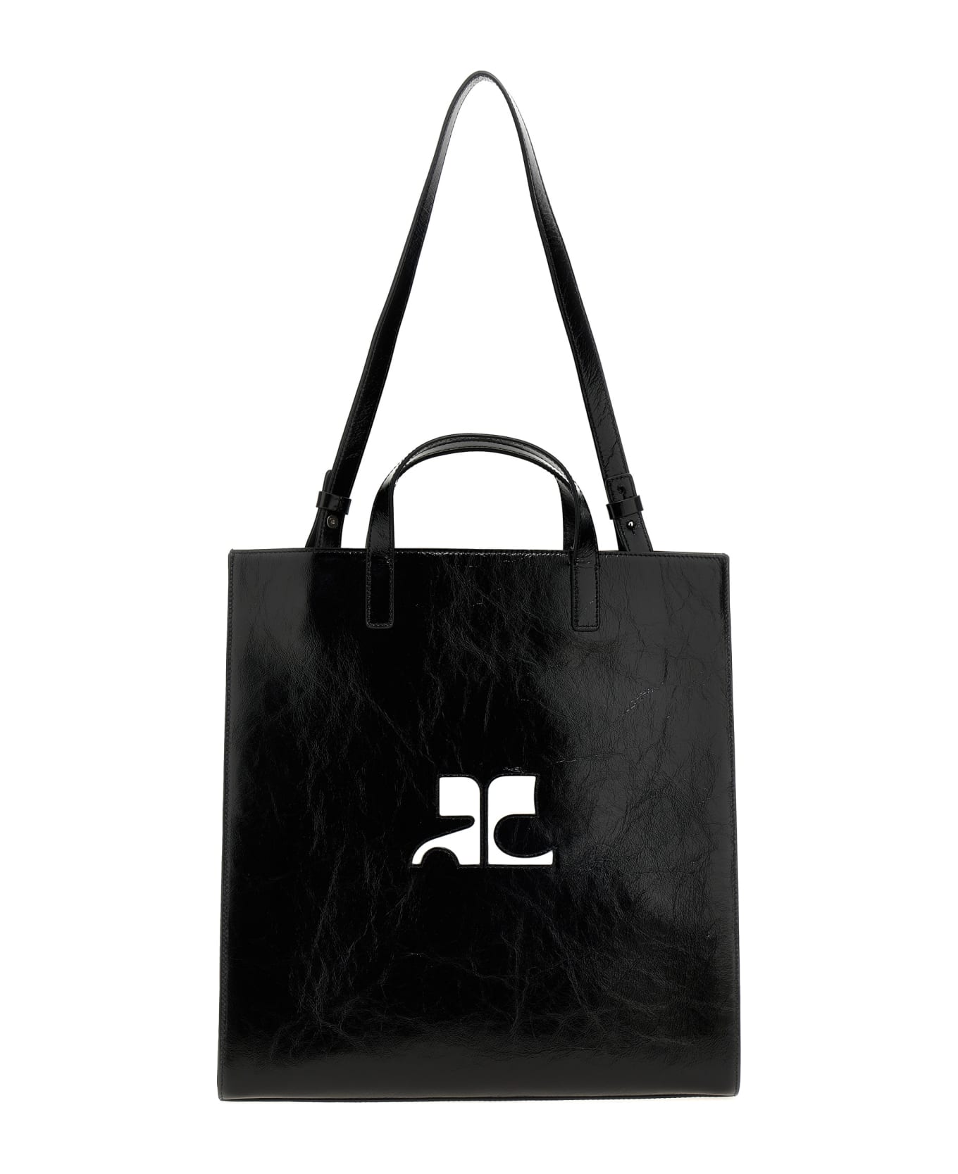 Courrèges 'heritage Naplack' Shopping Bag - Black   トートバッグ