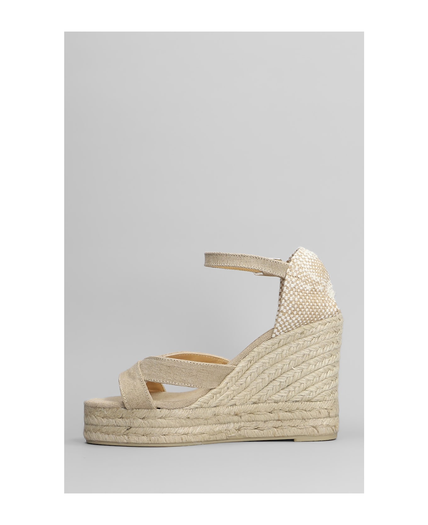 Castañer Bruna-8ed-002 Wedges In Beige Canvas - beige