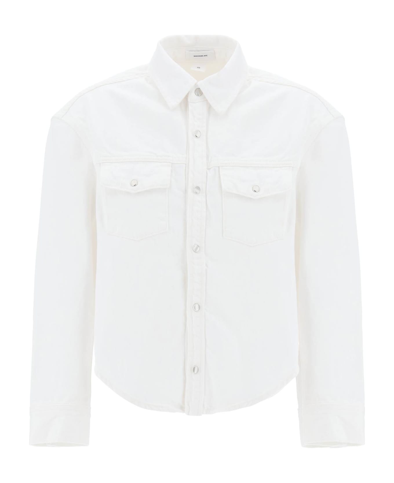 WARDROBE.NYC Boxy Denim Overshirt - WHITE (White)