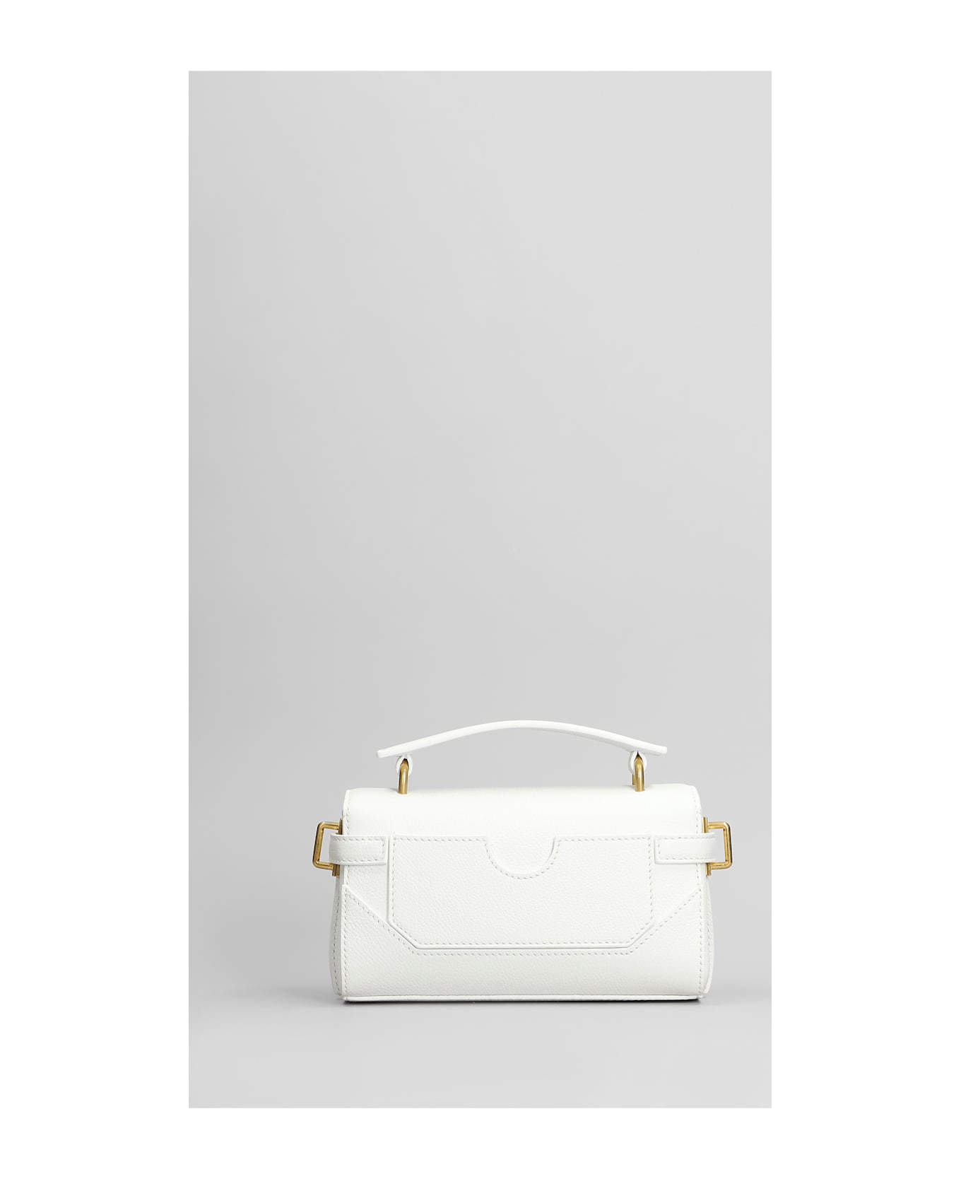 Balmain B Buzz 19 Shoulder Bag In White Leather - white