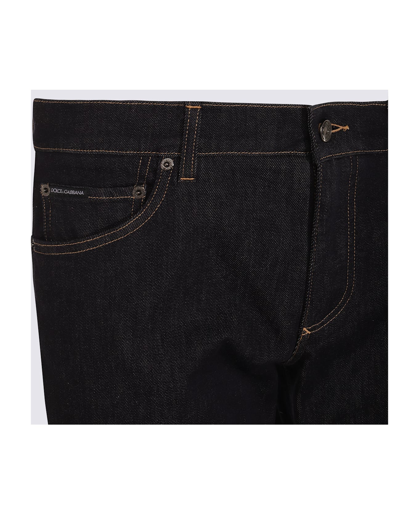 Dolce 
Gabbana Indigo Blue Cotton Jeans - Blue