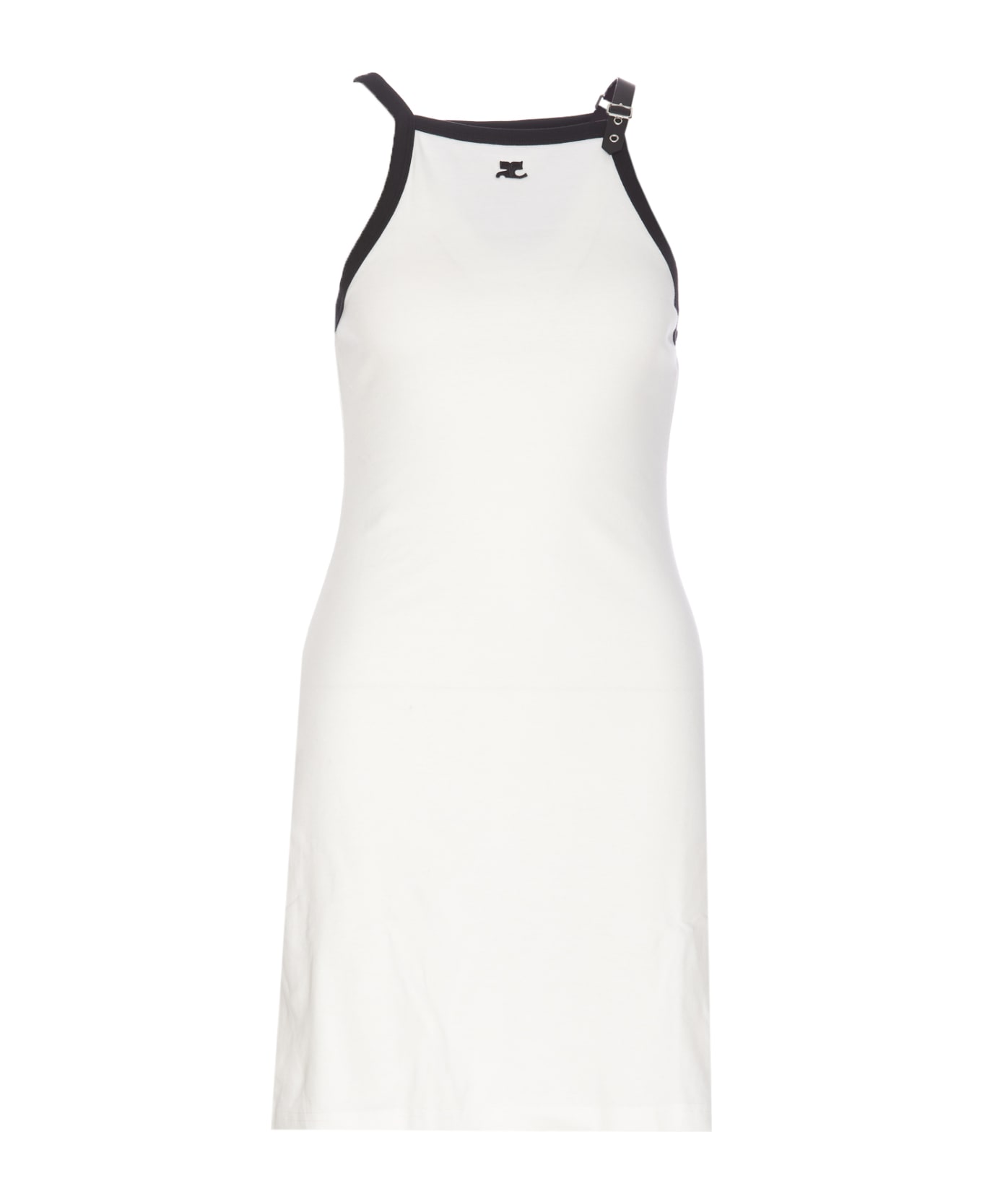 Courrèges Contrasting Logo Dress - White ワンピース＆ドレス