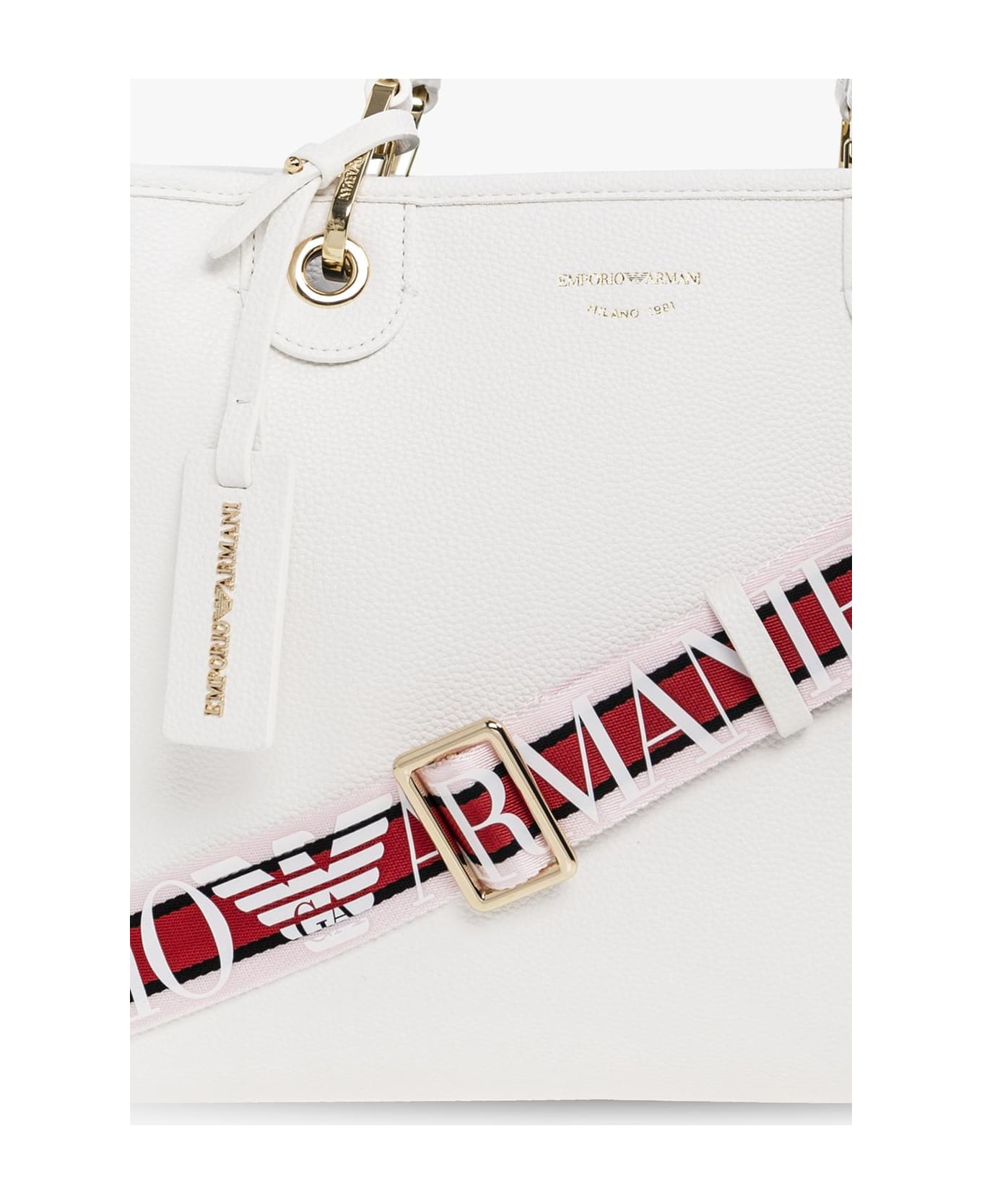 Emporio Armani Shopper Bag - WHITE トートバッグ