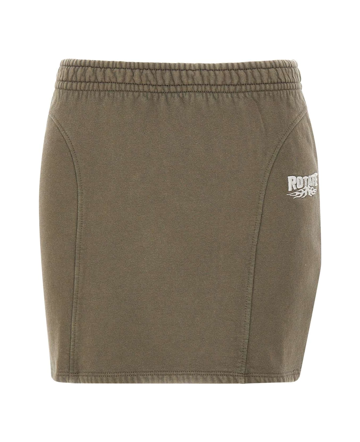 Rotate by Birger Christensen "enzyme" Cotton Mini Skirt - GREEN スカート