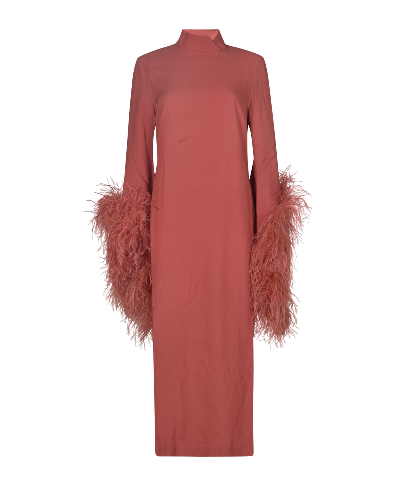 Taller Marmo Fringed Cuff Long Dress - Pink