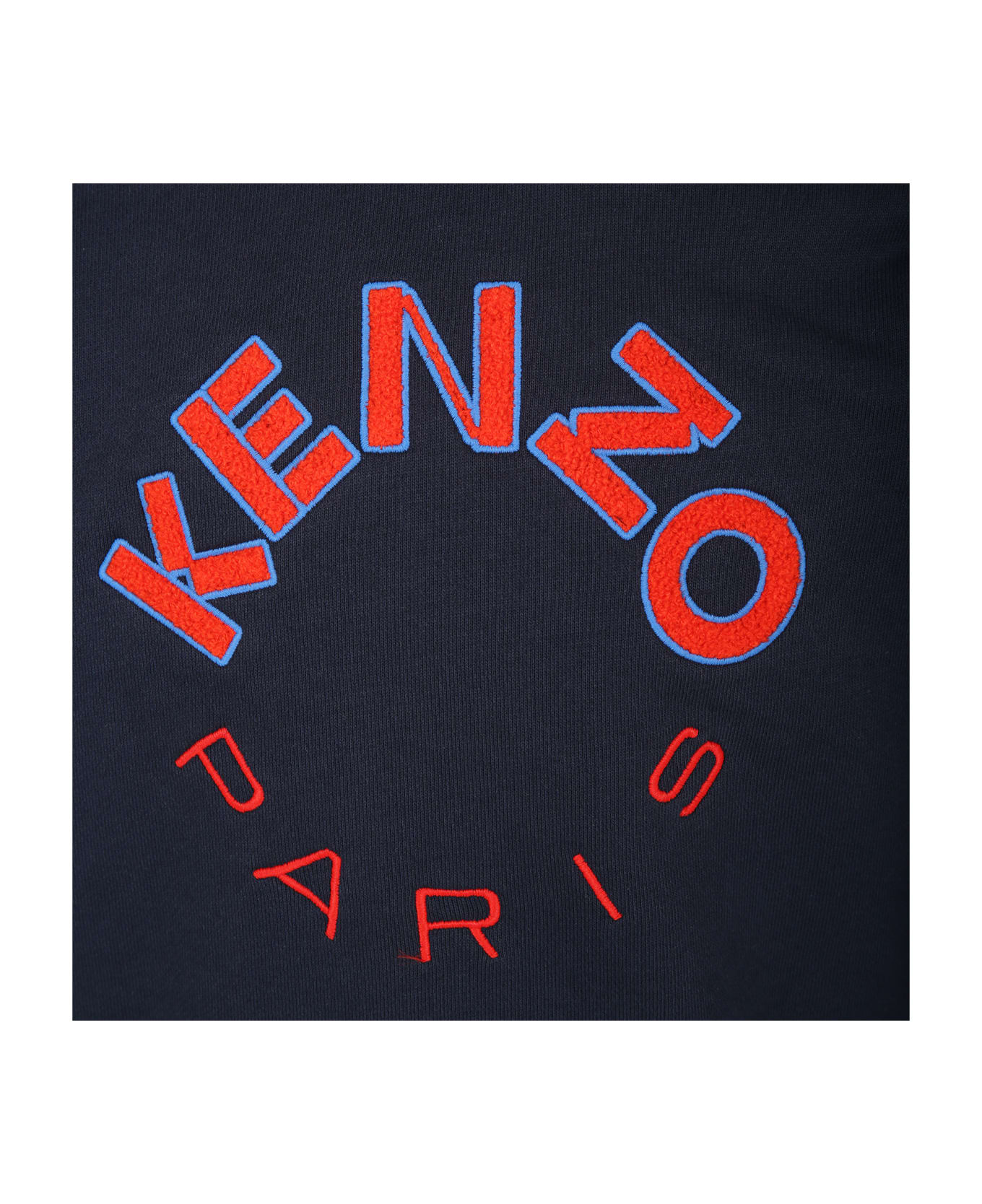 Kenzo Kids Blue Sweatshirt For Boy With Logo - Blu