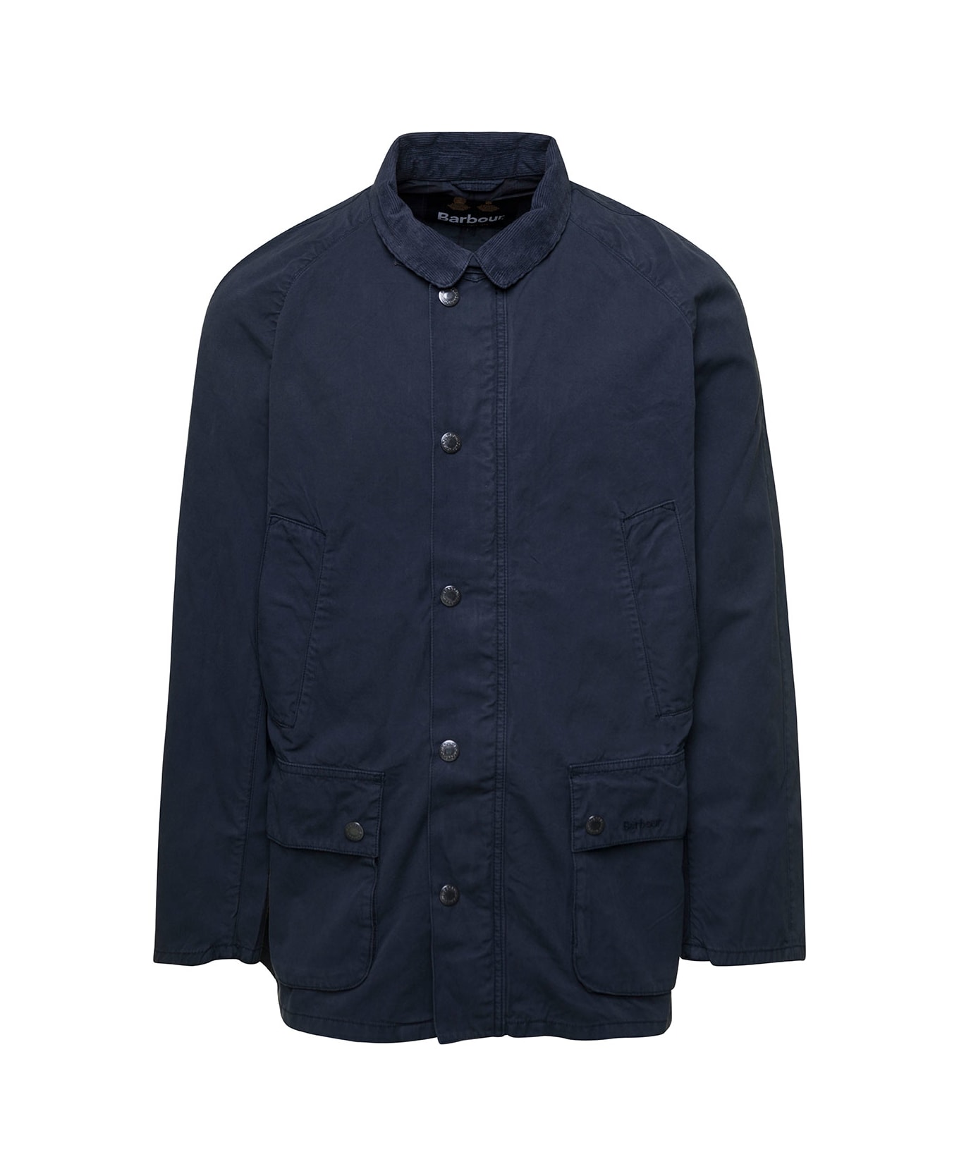 Barbour 'ashby' Blue Jacket With Patch Pockets In Cotton Man - Blu