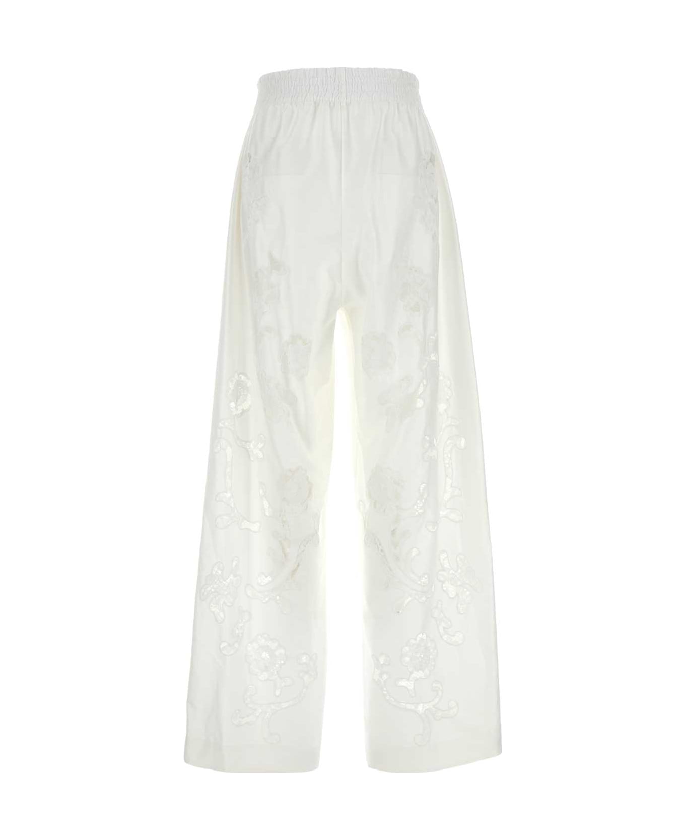 Magda Butrym White Poplin Wide-leg Pant - WHITE
