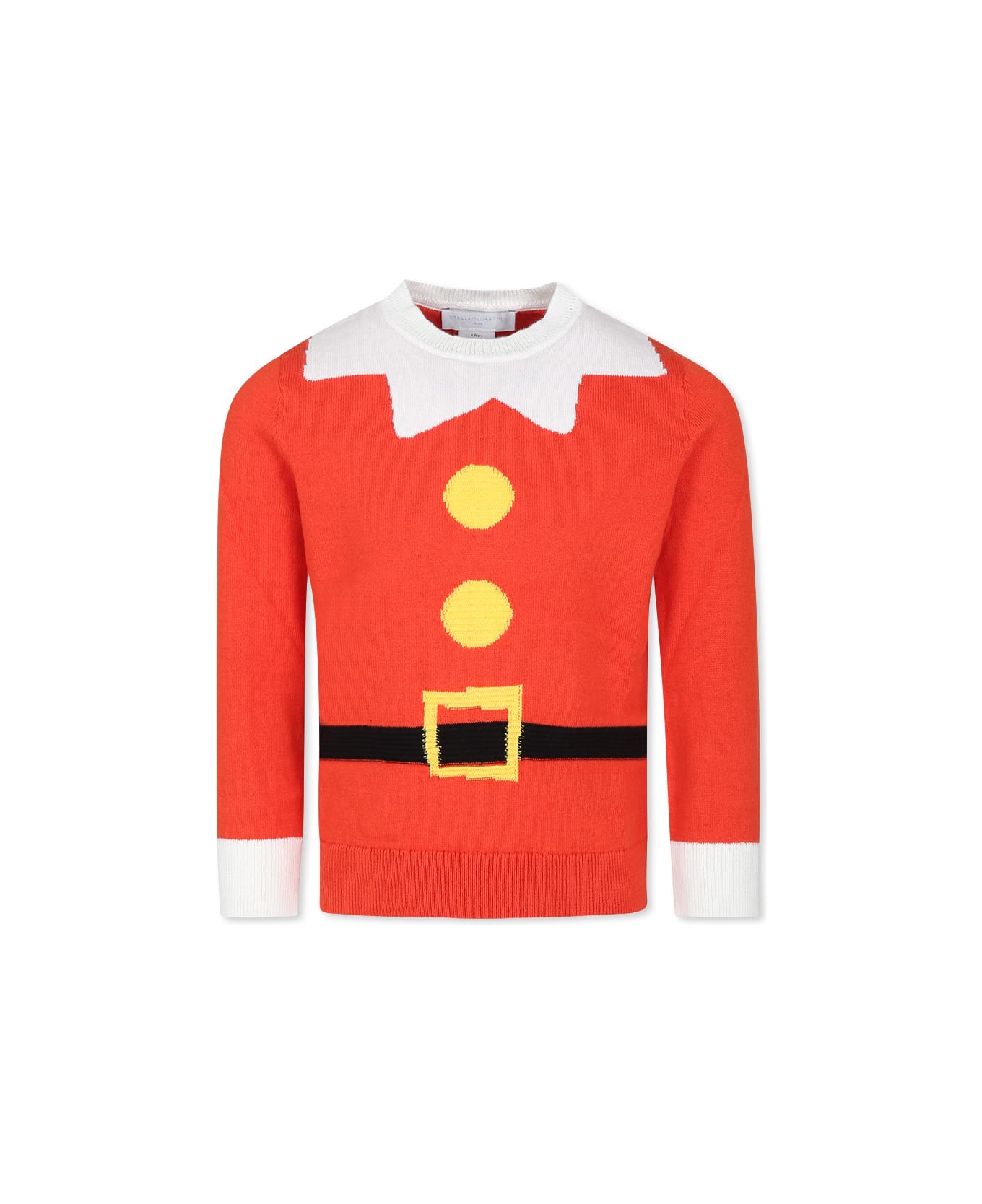 Stella McCartney Kids Red Sweater For Kids With Jacquard Belt - Red