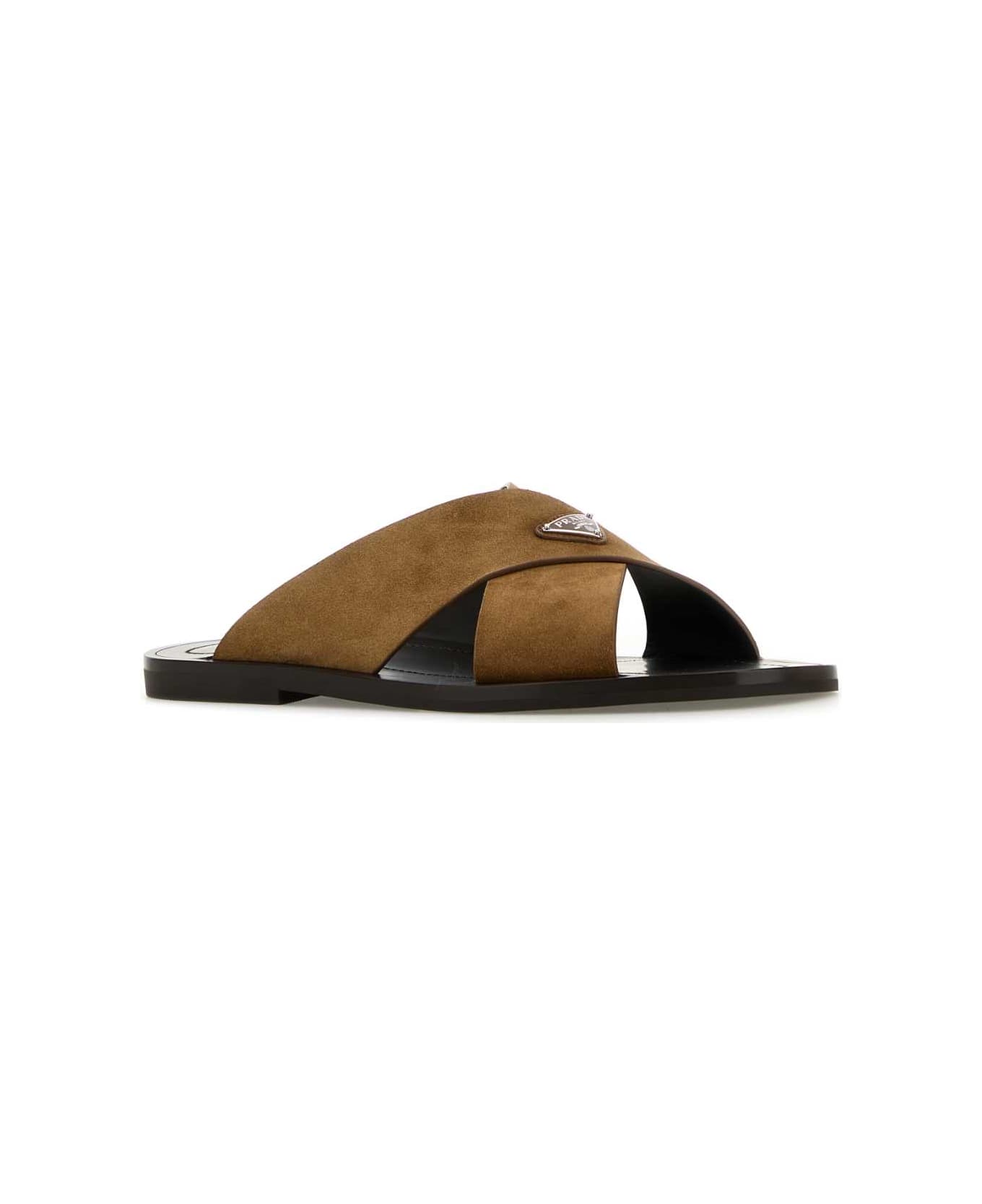 Camel Suede Slippers
