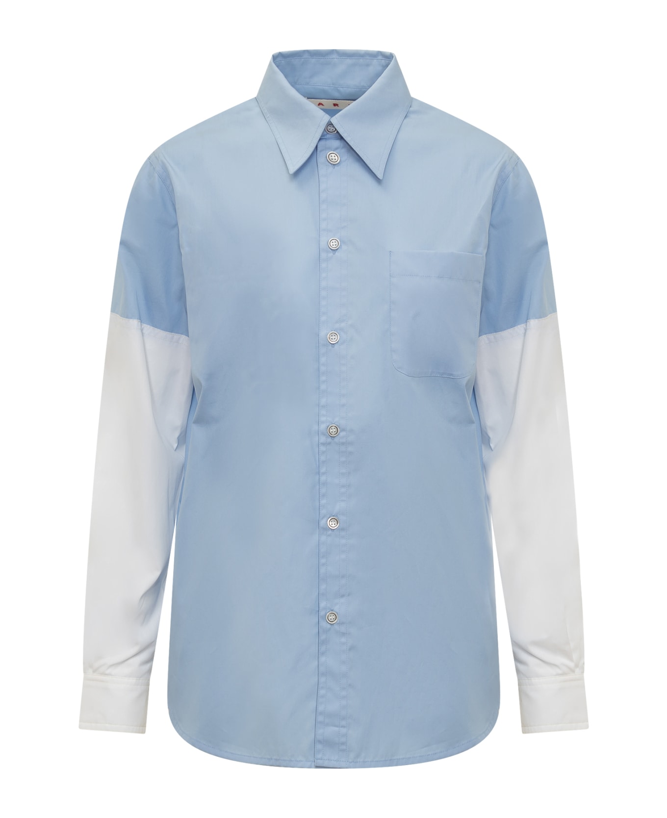 Marni Light Blue And White Cotton Shirt - Blue