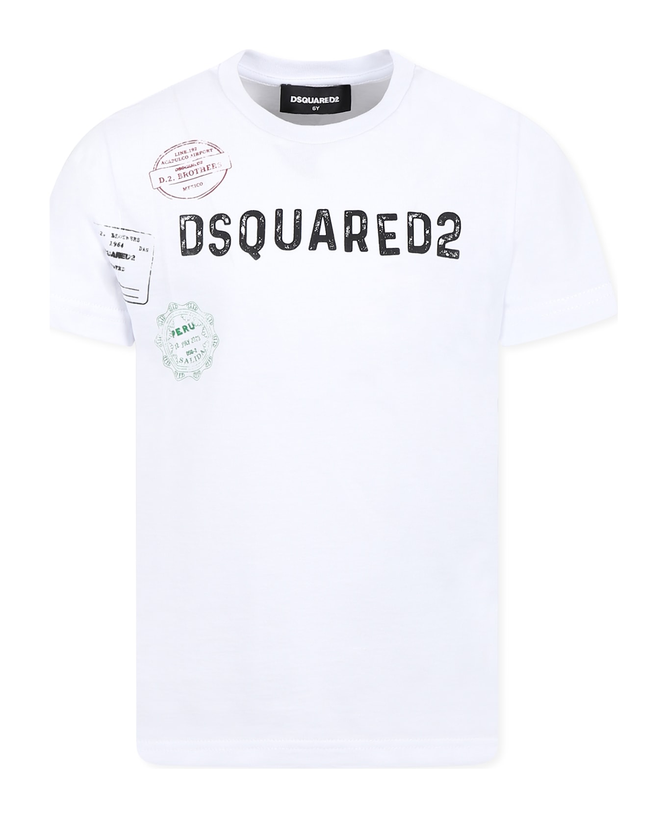 Dsquared2 White T-shirt For Boy With Logo - White