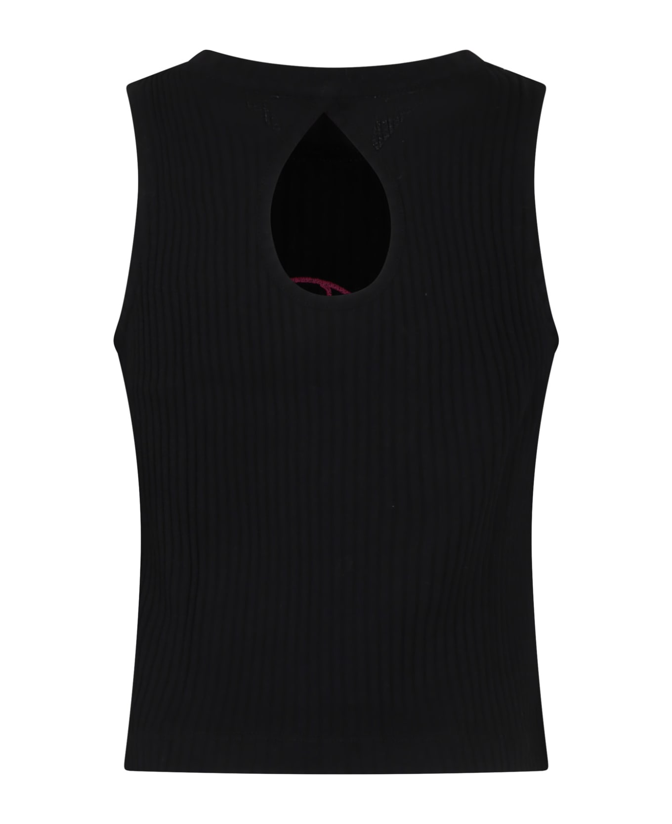 Pucci Black Tank Top For Girl With Logo - Black Tシャツ＆ポロシャツ