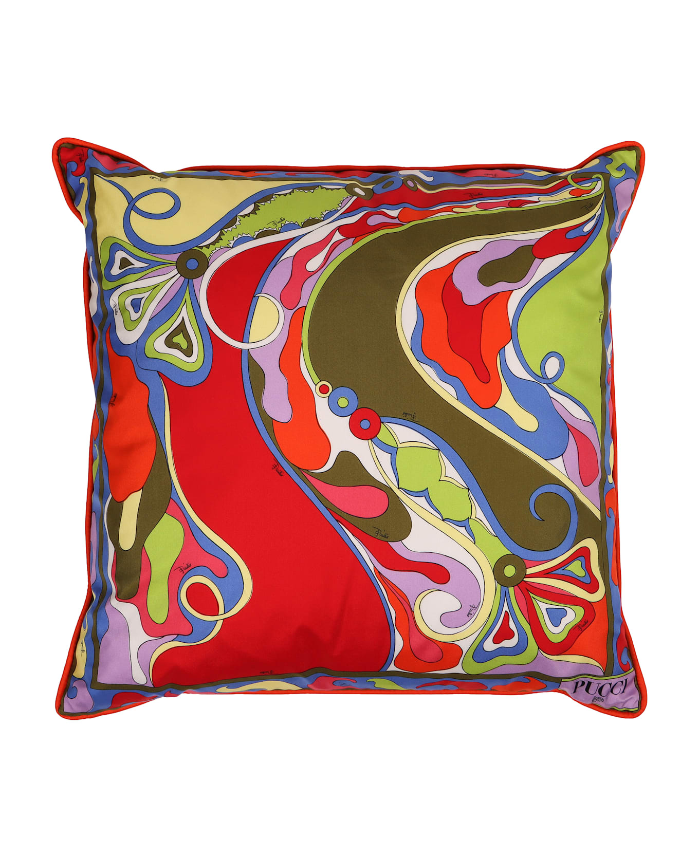 Pucci Silk Cushion - red