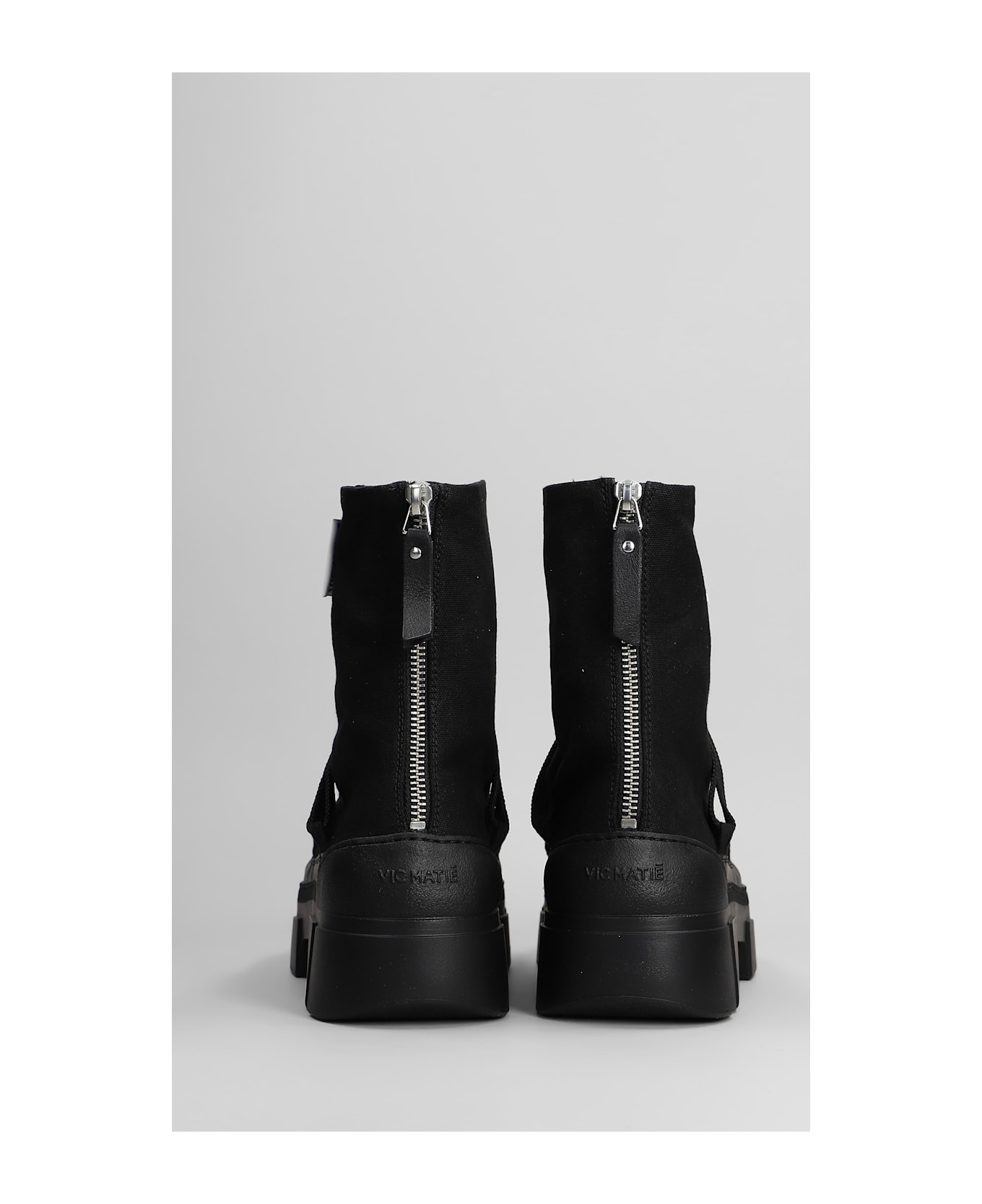 Vic Matié Bardo-nilo 101 Combat Boots In Black Fabric - black