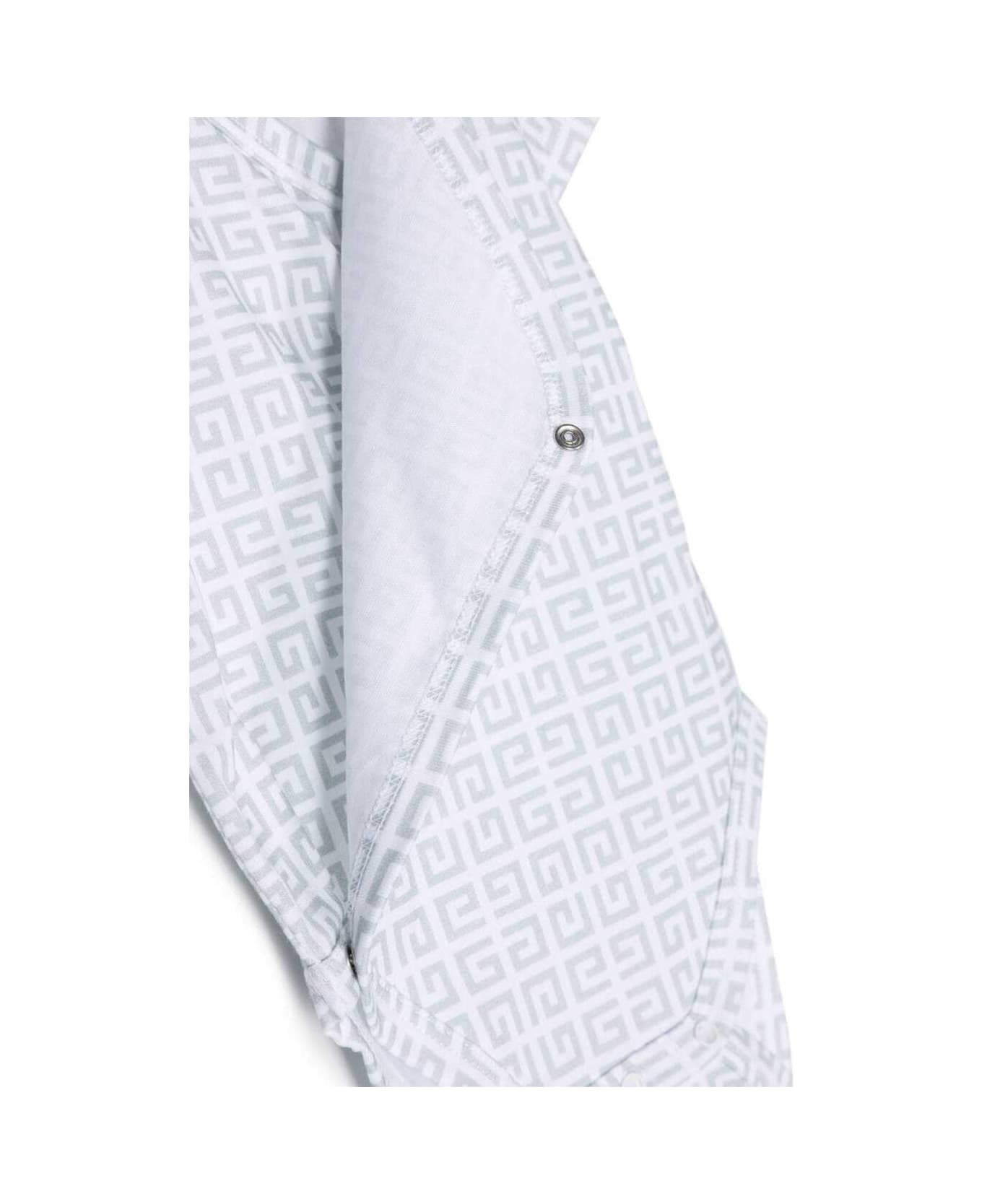 Givenchy Blue And White Set Of Two Rompers With 4g Logo And Teddy Bear In Cotton Boy - White