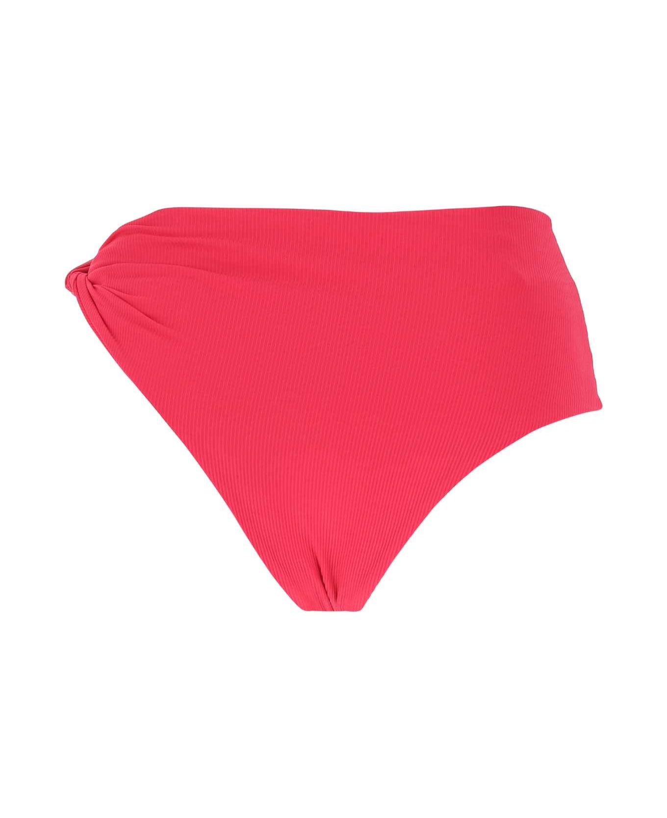 The Attico Fuchsia Stretch Nylon Bikini Bottom - MVIT STMP.ART SCORE LIPSTICK