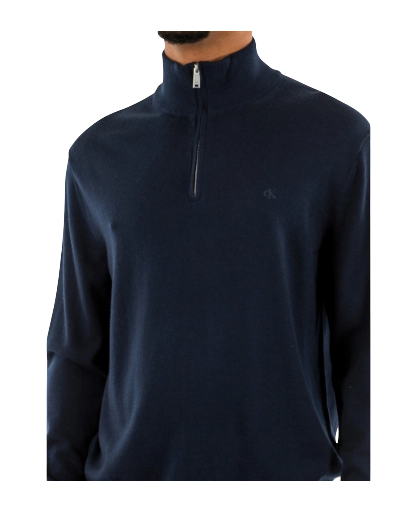 Calvin Klein Wool Crewneck Sweater - Blue