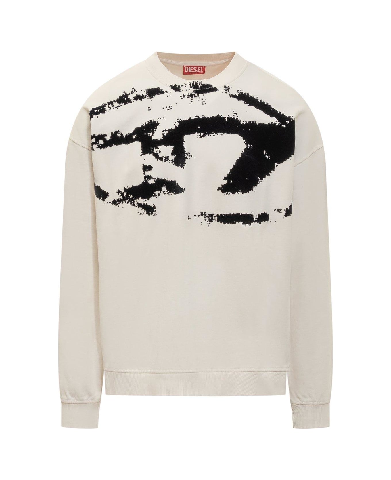 Diesel S-boxt-n5 Distressed Flocked Logo Sweatshirt