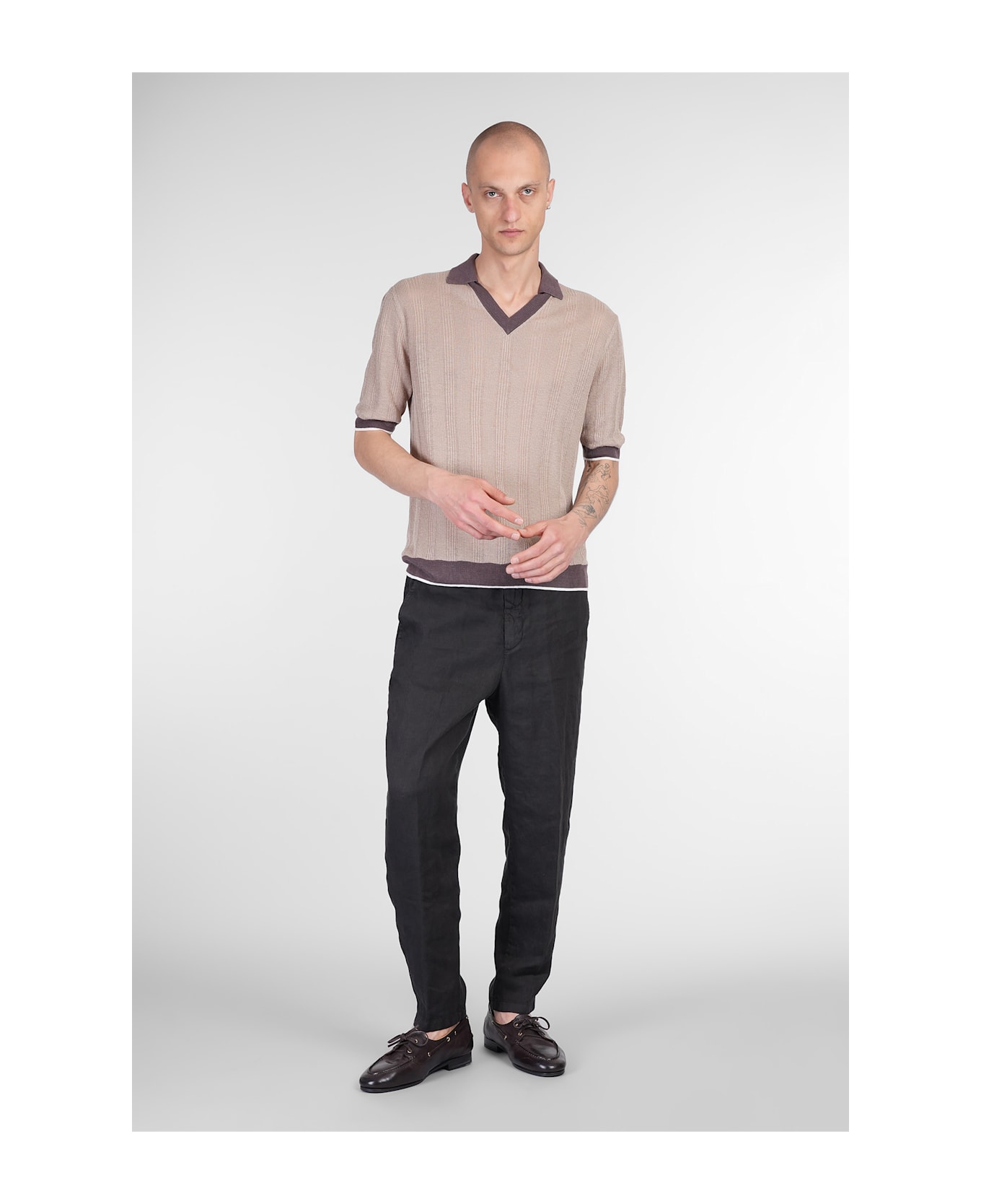 Briglia 1949 Coventv Pants In Black Linen - black