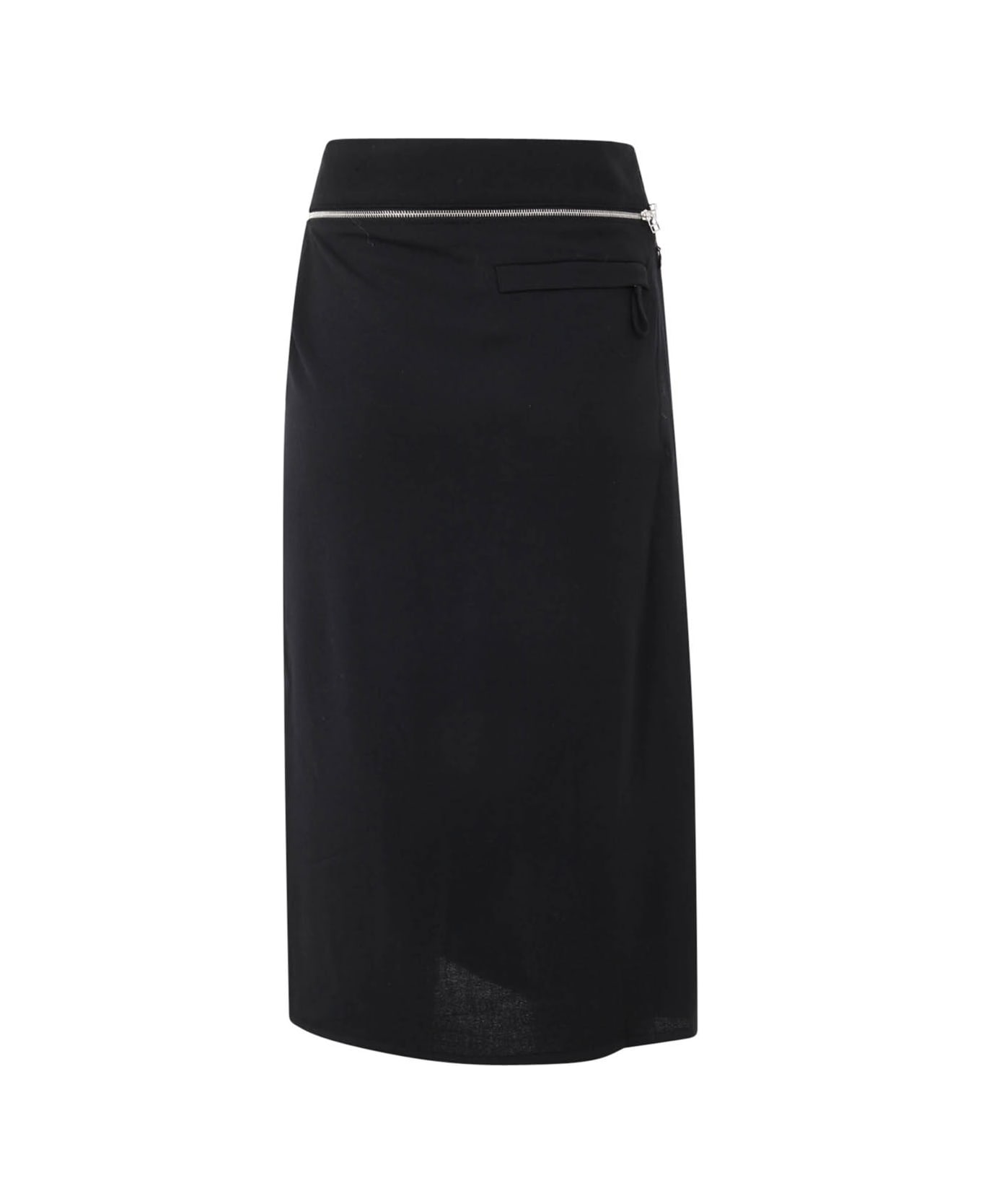 Jacquemus La Jupe Bodri Midi Skirt Deep Split Detail - Black