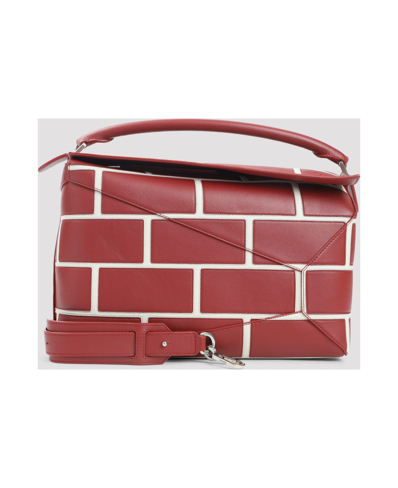 Loewe Puzzle Edge Large Brick Bag - Burnt Red