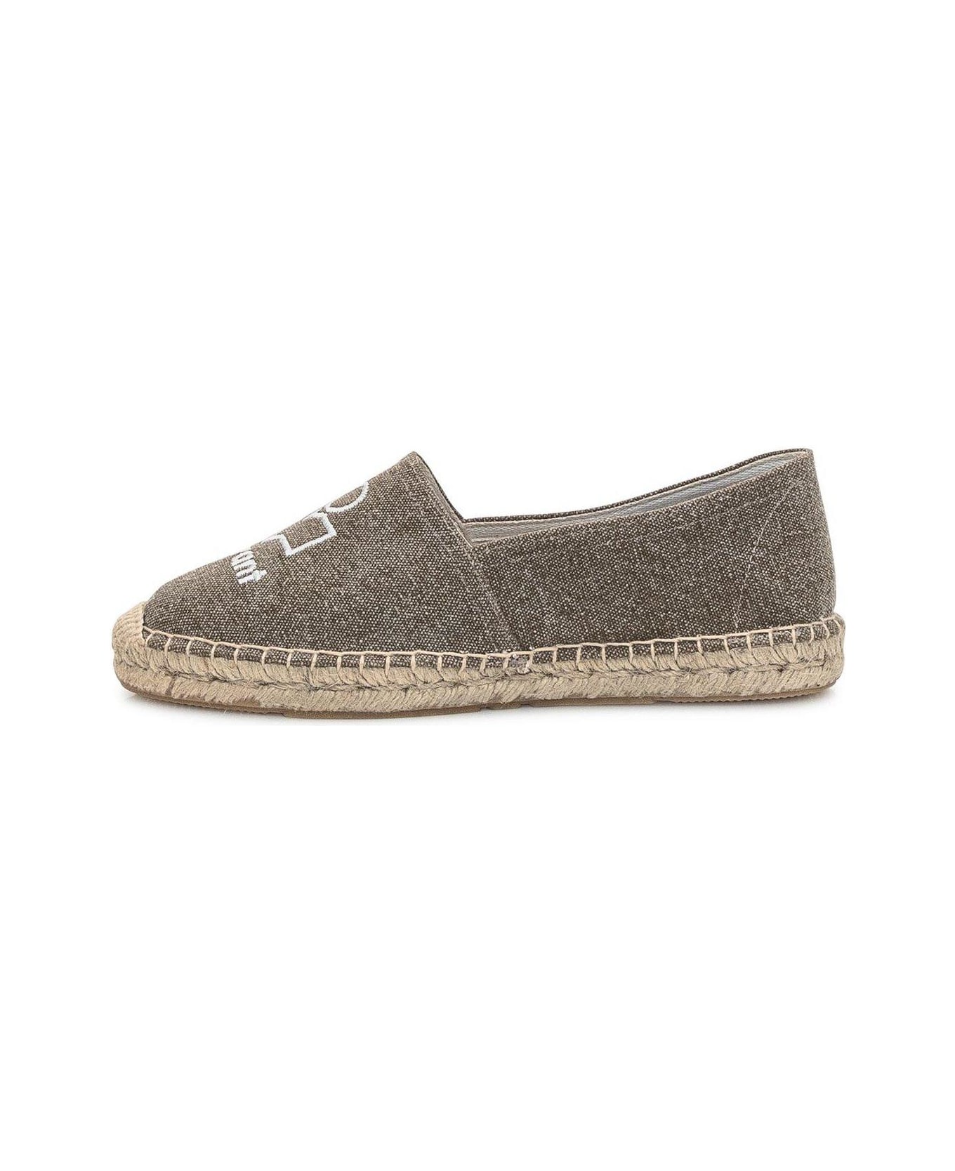 Isabel Marant Logo Embroidered Espadrilles - Kaki