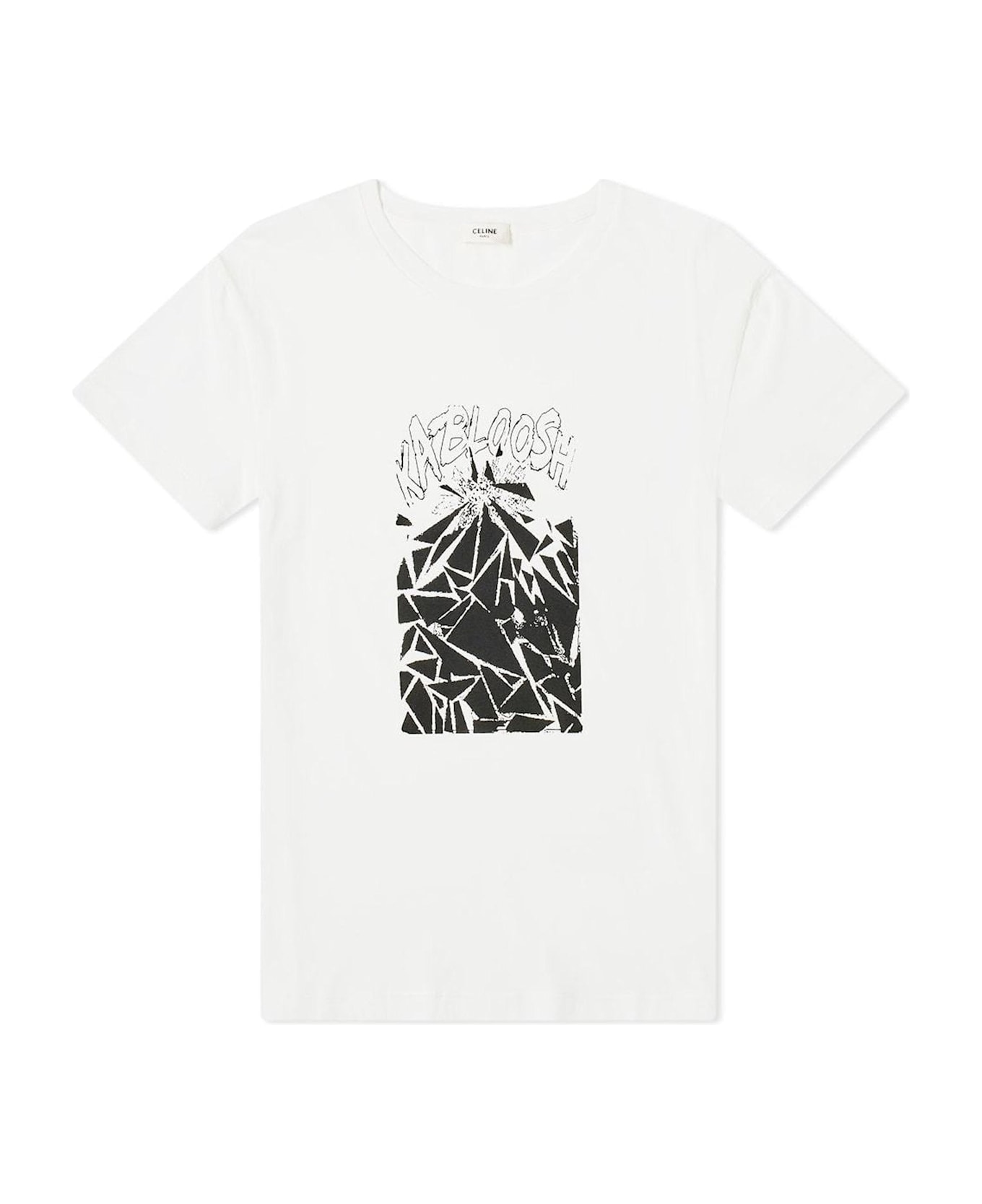 Celine Printed Cotton T-shirt - White