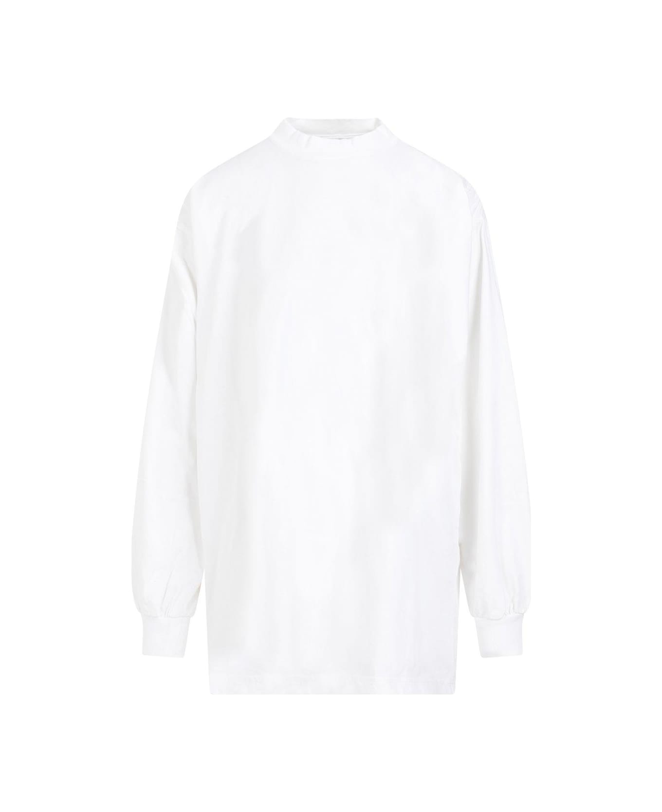 Balenciaga Logo Printed Long-sleeved Shirt - WHITE