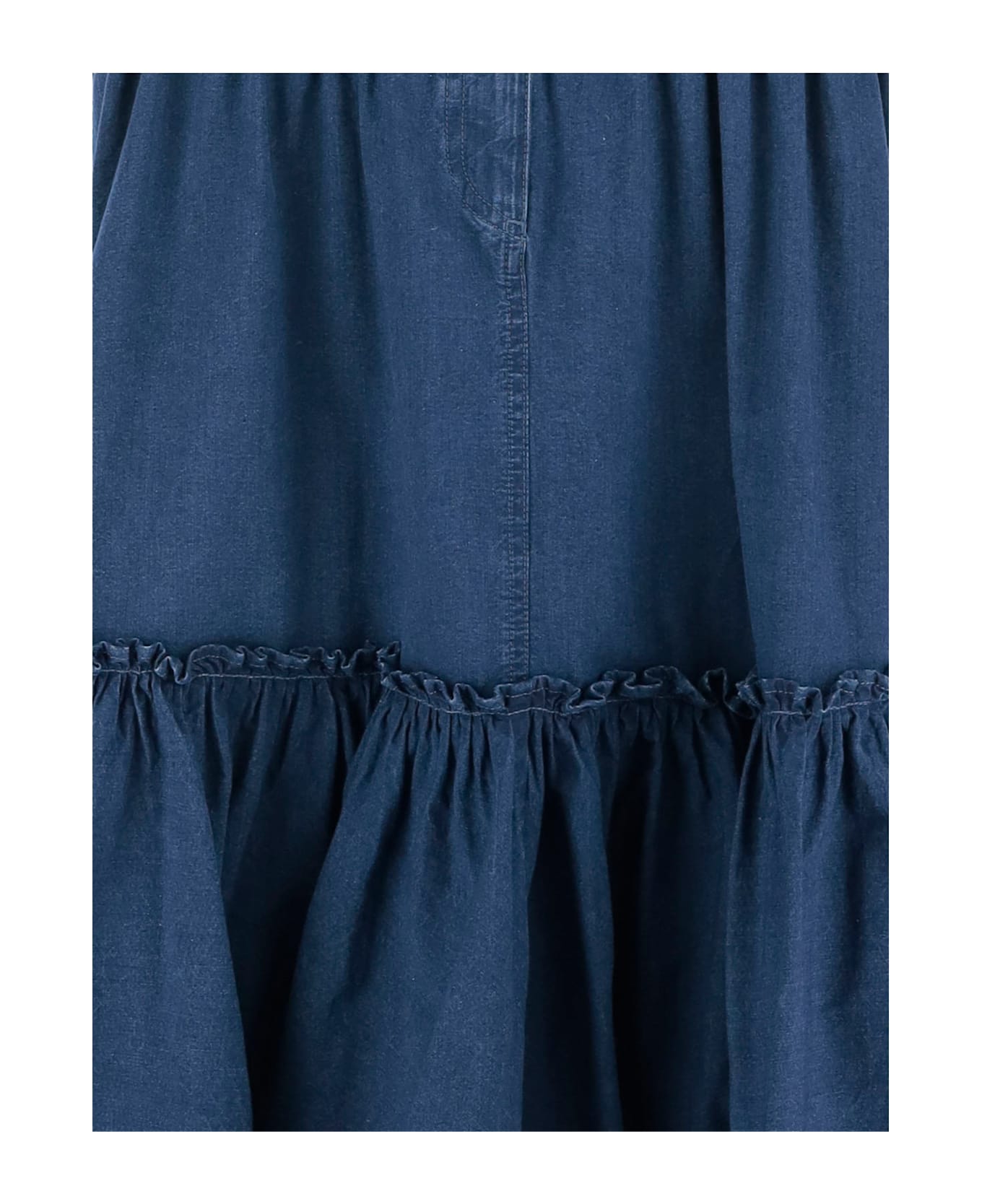 Valentino Cotton Midi Skirt - Denim