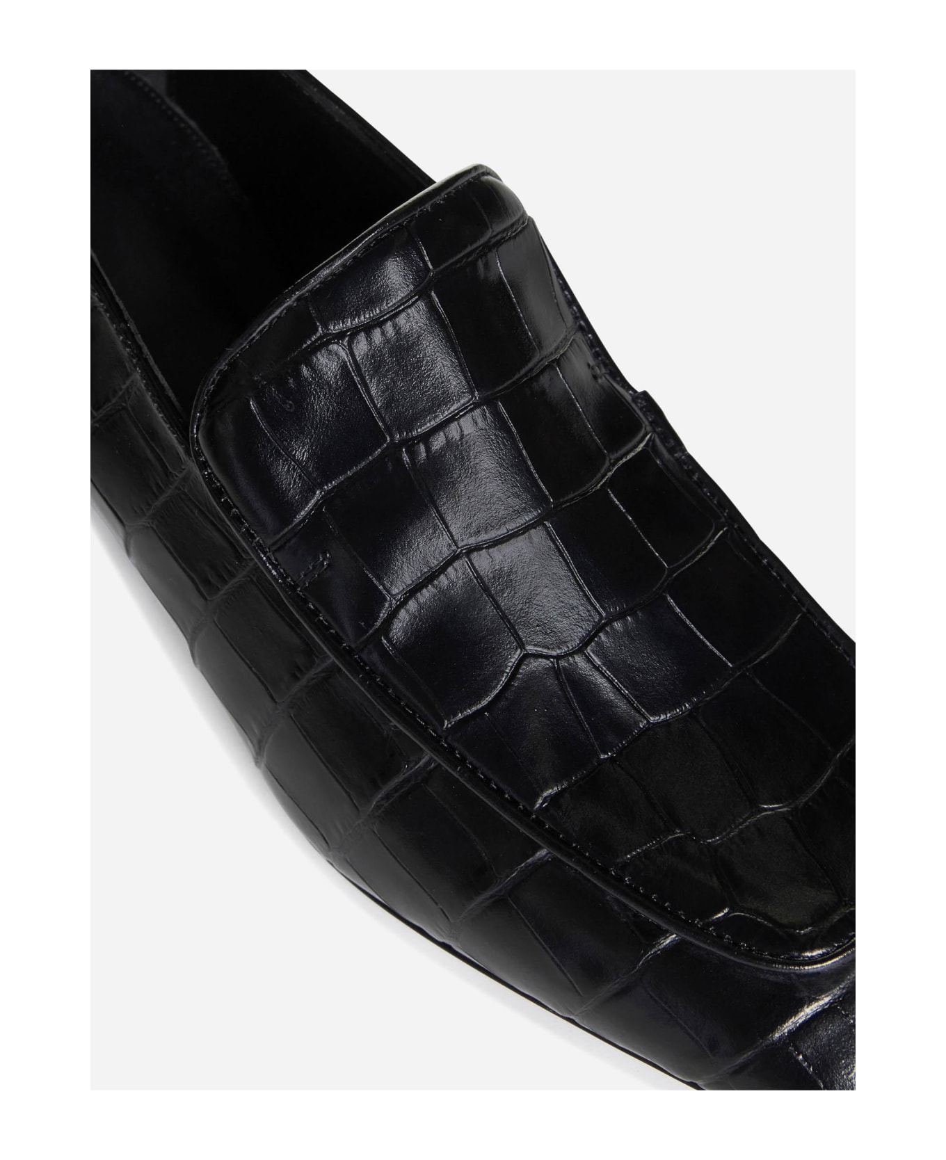 Totême Animalier Embossed Leather Loafers - BLACK