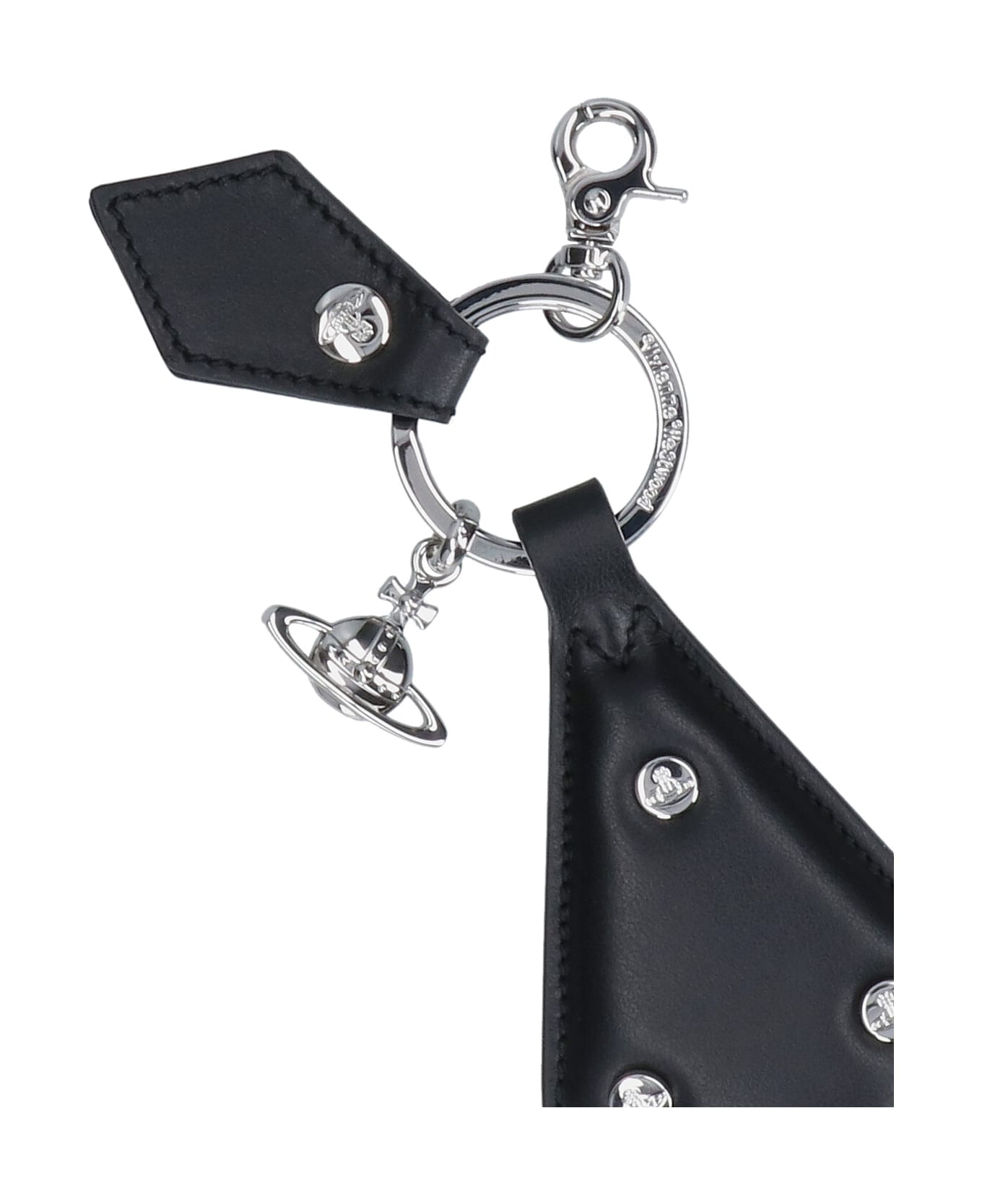 Vivienne Westwood Keychain With Maxi "orb" Tab - Black  