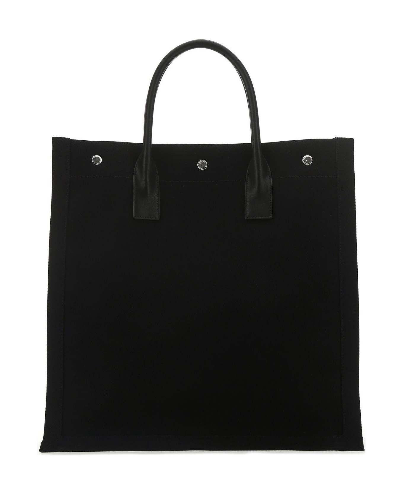 Saint Laurent Black Canvas Rive Gauche Shopping Bag - BLACK