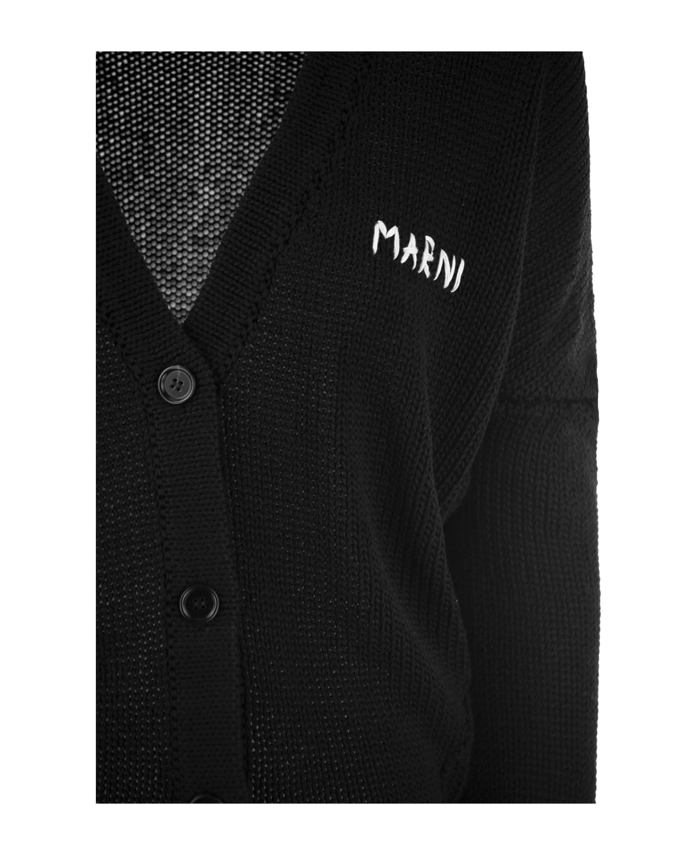 Marni Cotton Cardigan - Black