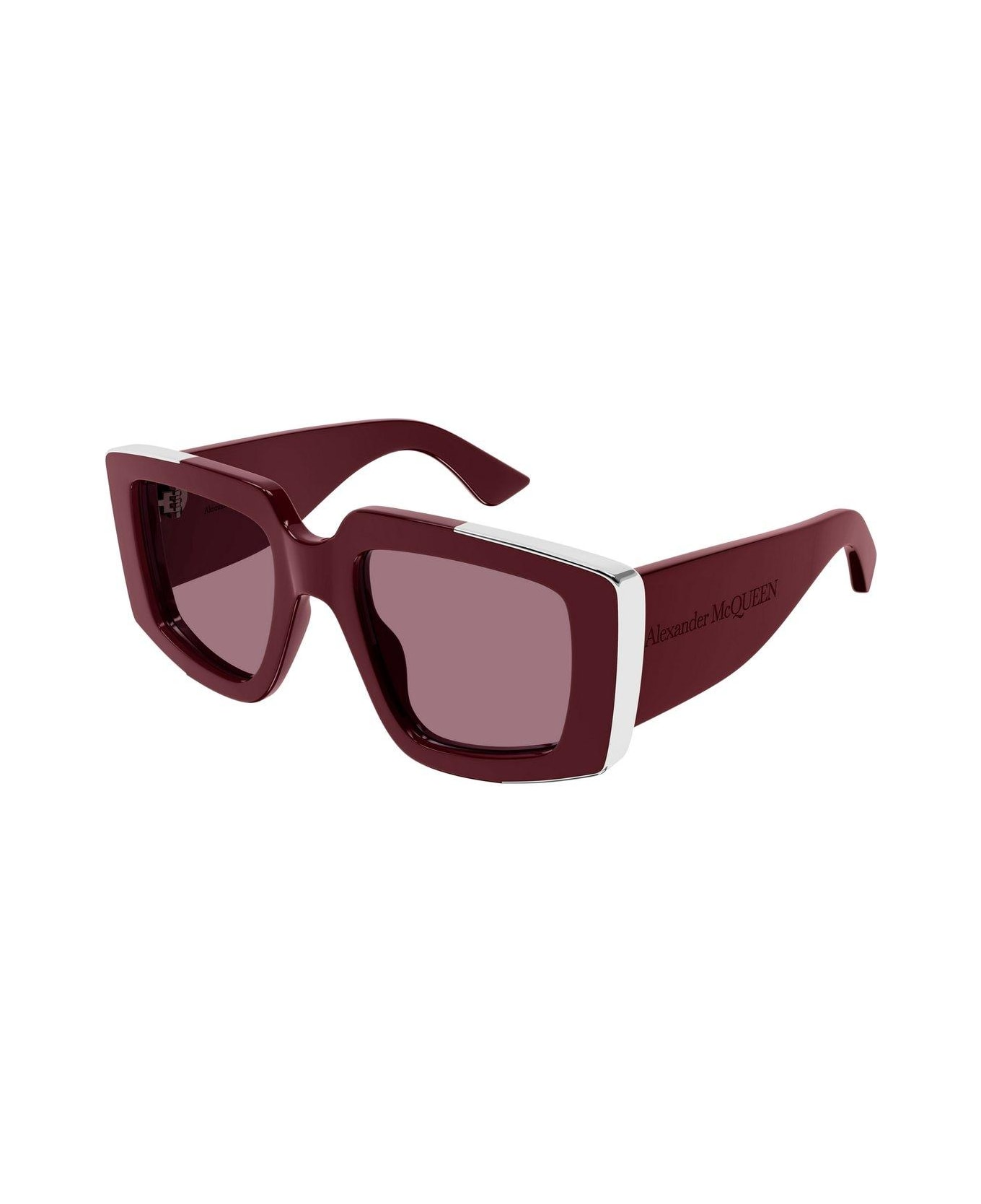 Alexander McQueen Eyewear Square Frame Sunglasses - 003 burgundy burgundy red