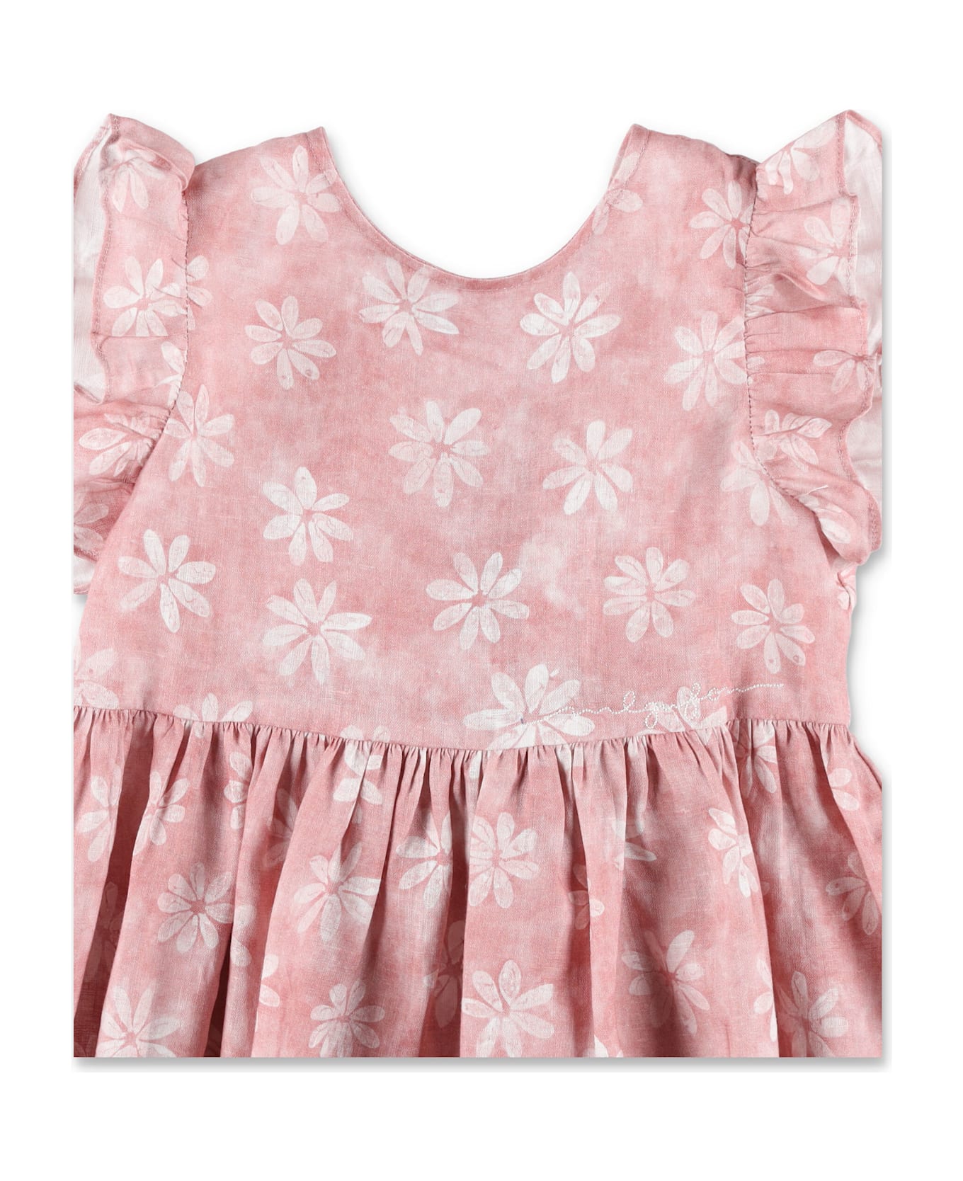 Il Gufo Kid - Floral Linen Dress - PINK